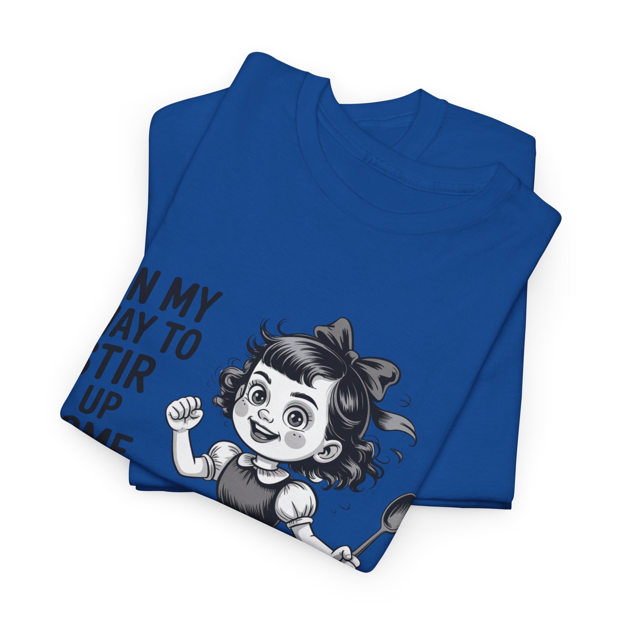 Stir Up Some Shit Tee — Retro Mischief Girl Graphic T-Shirt