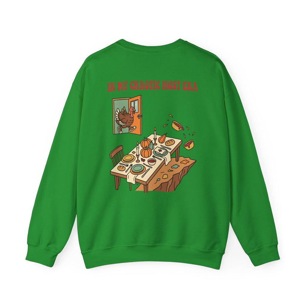 Funny Thanksgiving Host Crewneck Sweatshirt — My Table Seats 6 My Anxiety Seats 12 Gift Pullover