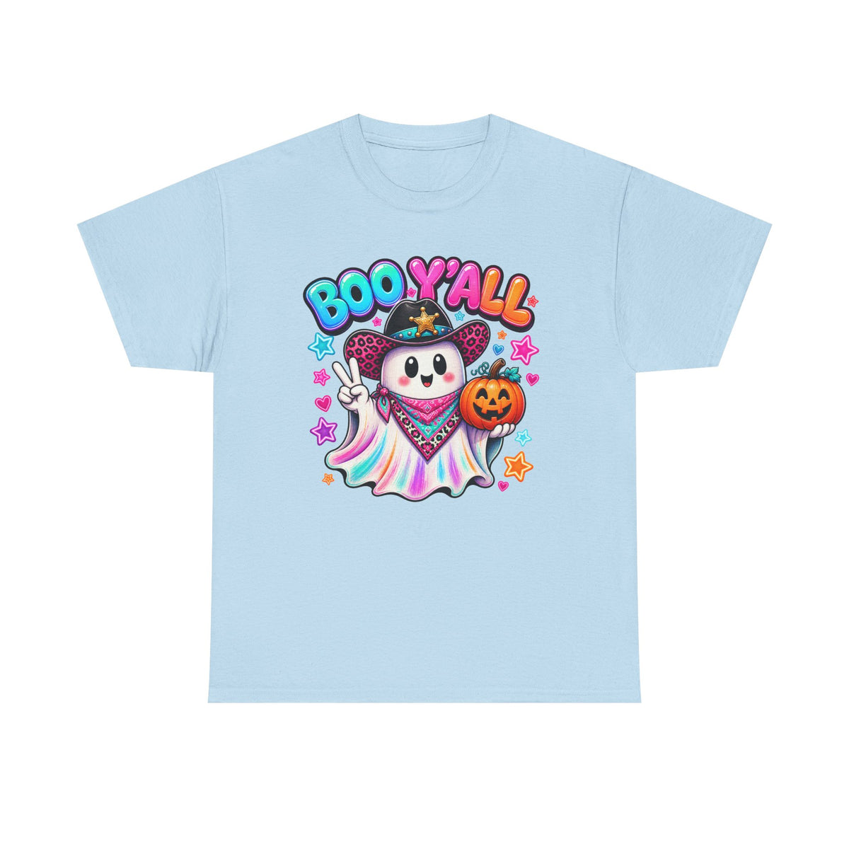 Boo Y’all Ghost Tee — Cute Halloween Pumpkin Trick-or-Treat T-Shirt