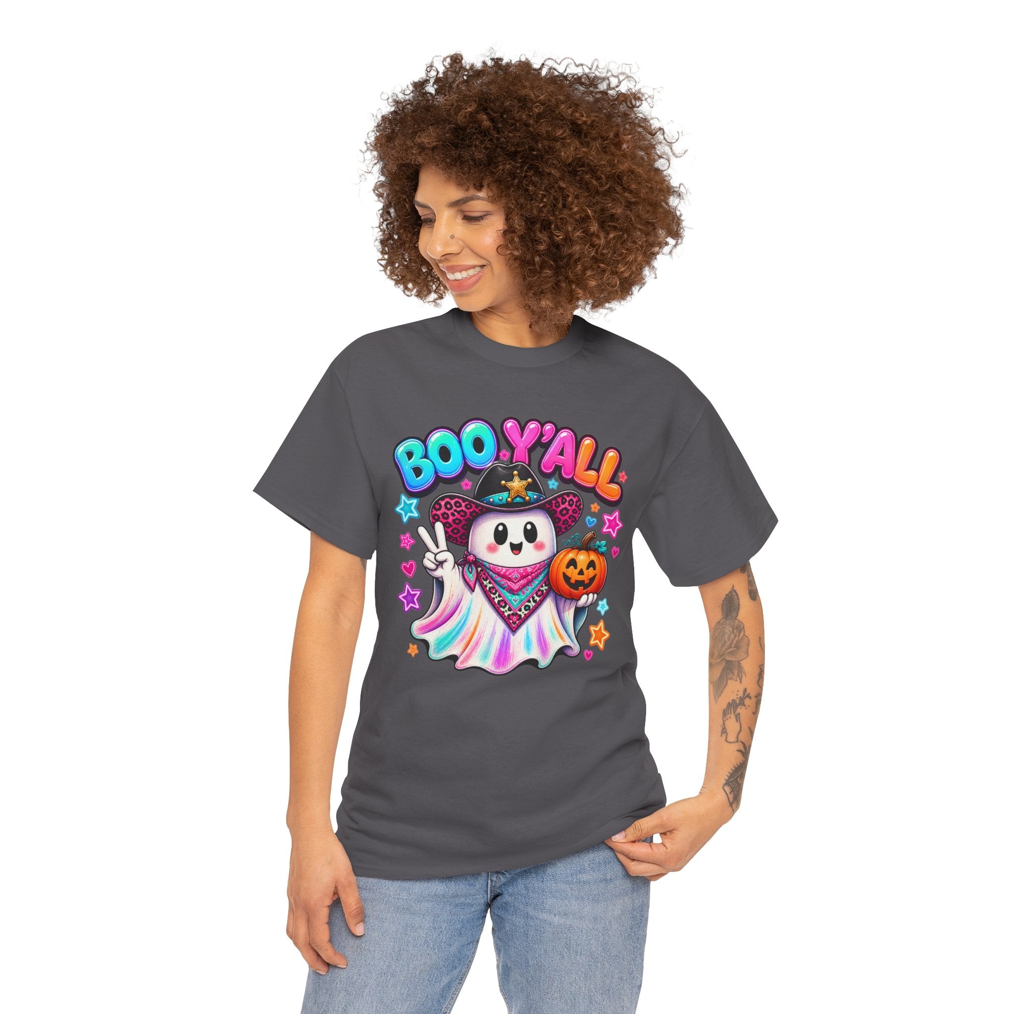 Boo Y’all Ghost Tee — Cute Halloween Pumpkin Trick-or-Treat T-Shirt