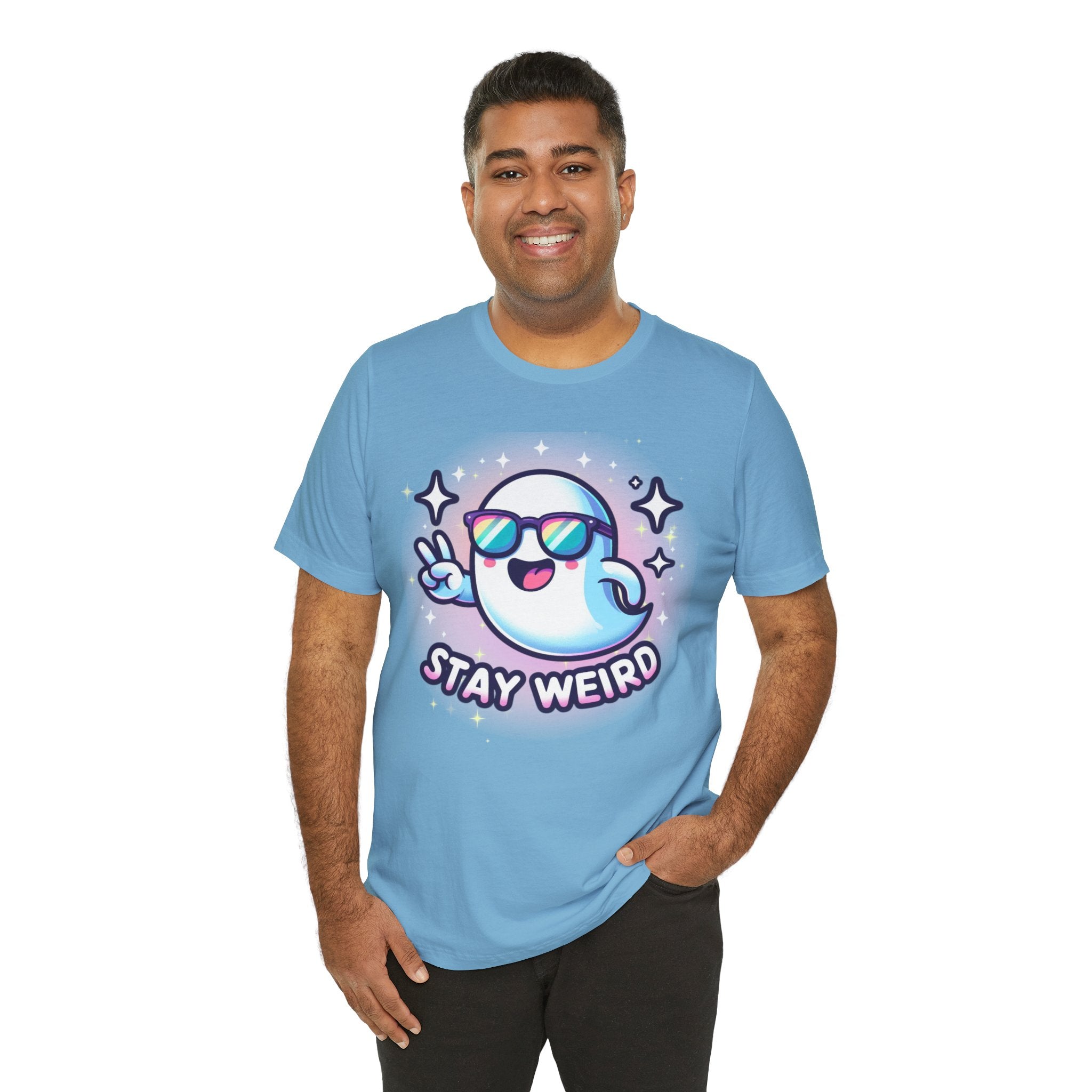 Stay Weird Ghost T-Shirt — Cute Cartoon Ghost with Sunglasses