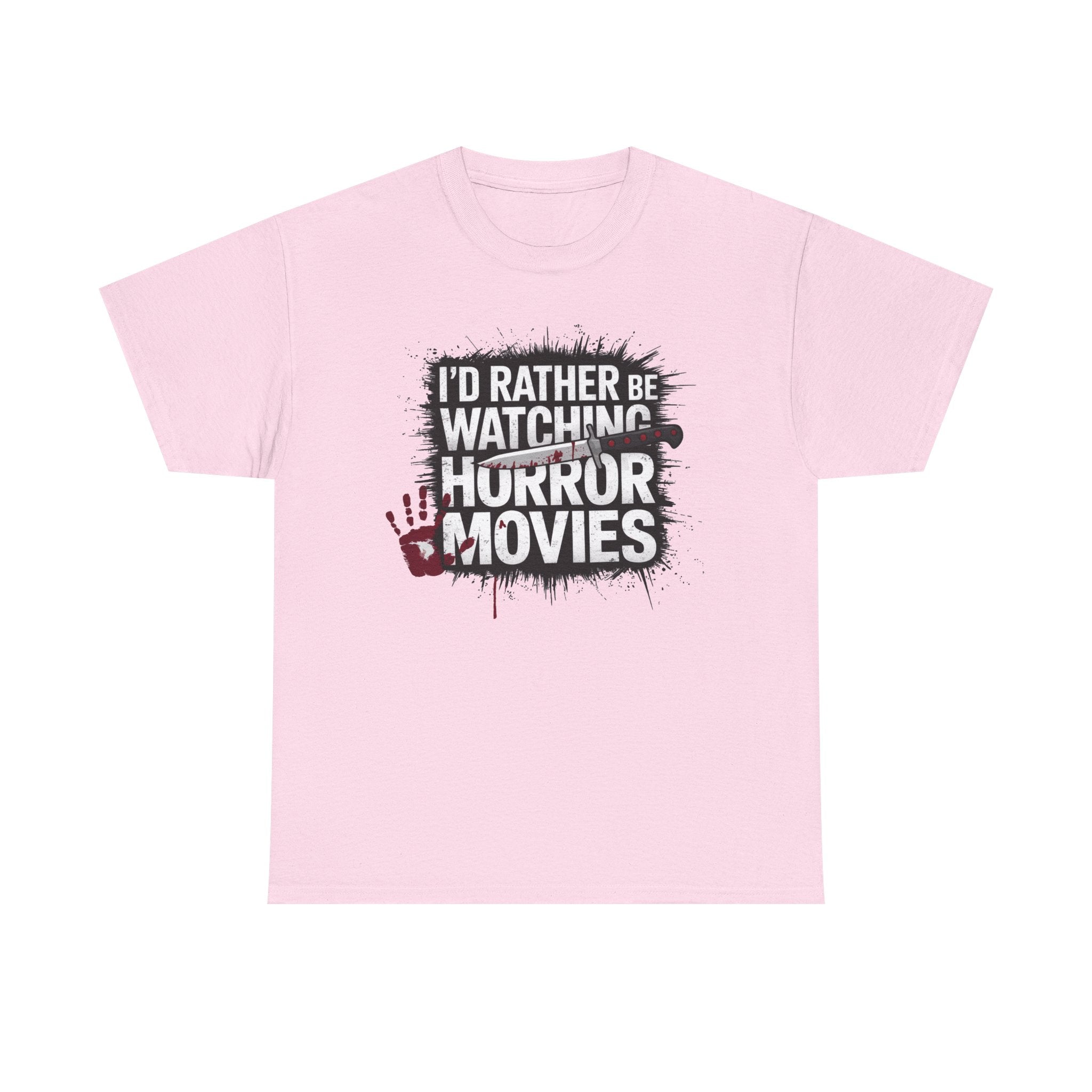 Horror Movie Fan T-Shirt — "I'd Rather Be Watching Horror Movies" Graphic Tee