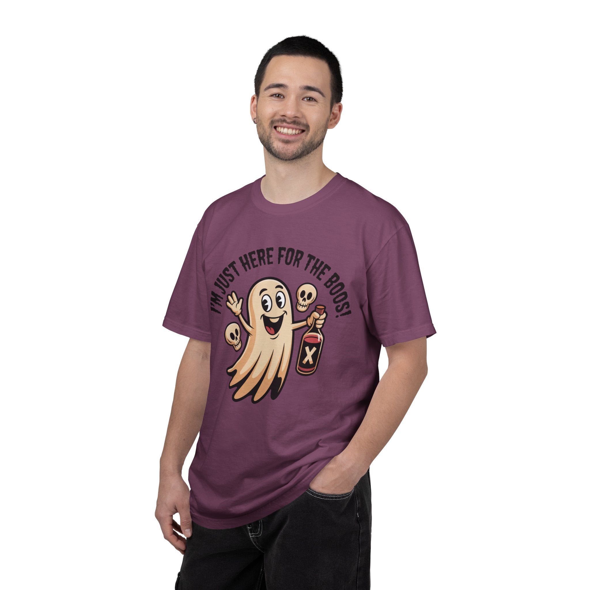 Halloween Ghost T‑Shirt — "I'm Just Here for the Boos!" Funny Party Tee