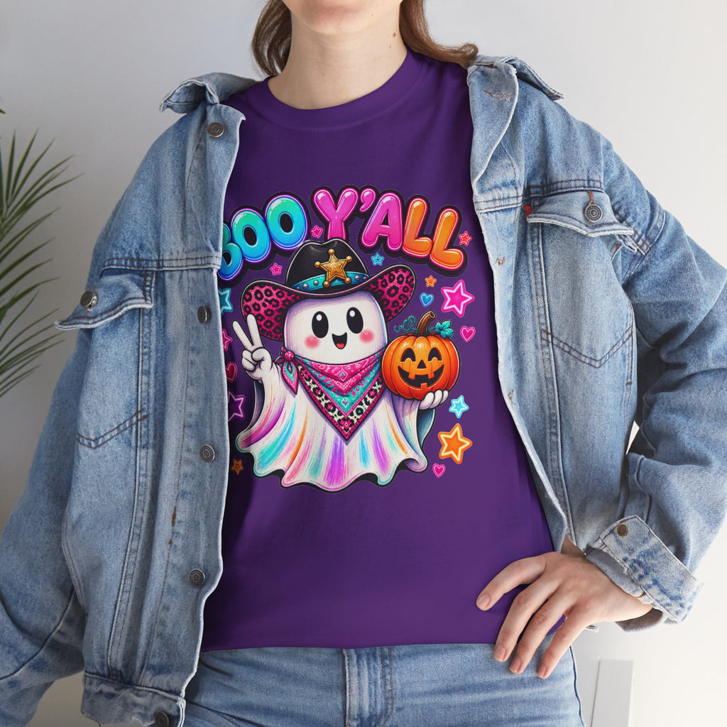 Boo Y’all Ghost Tee — Cute Halloween Pumpkin Trick-or-Treat T-Shirt
