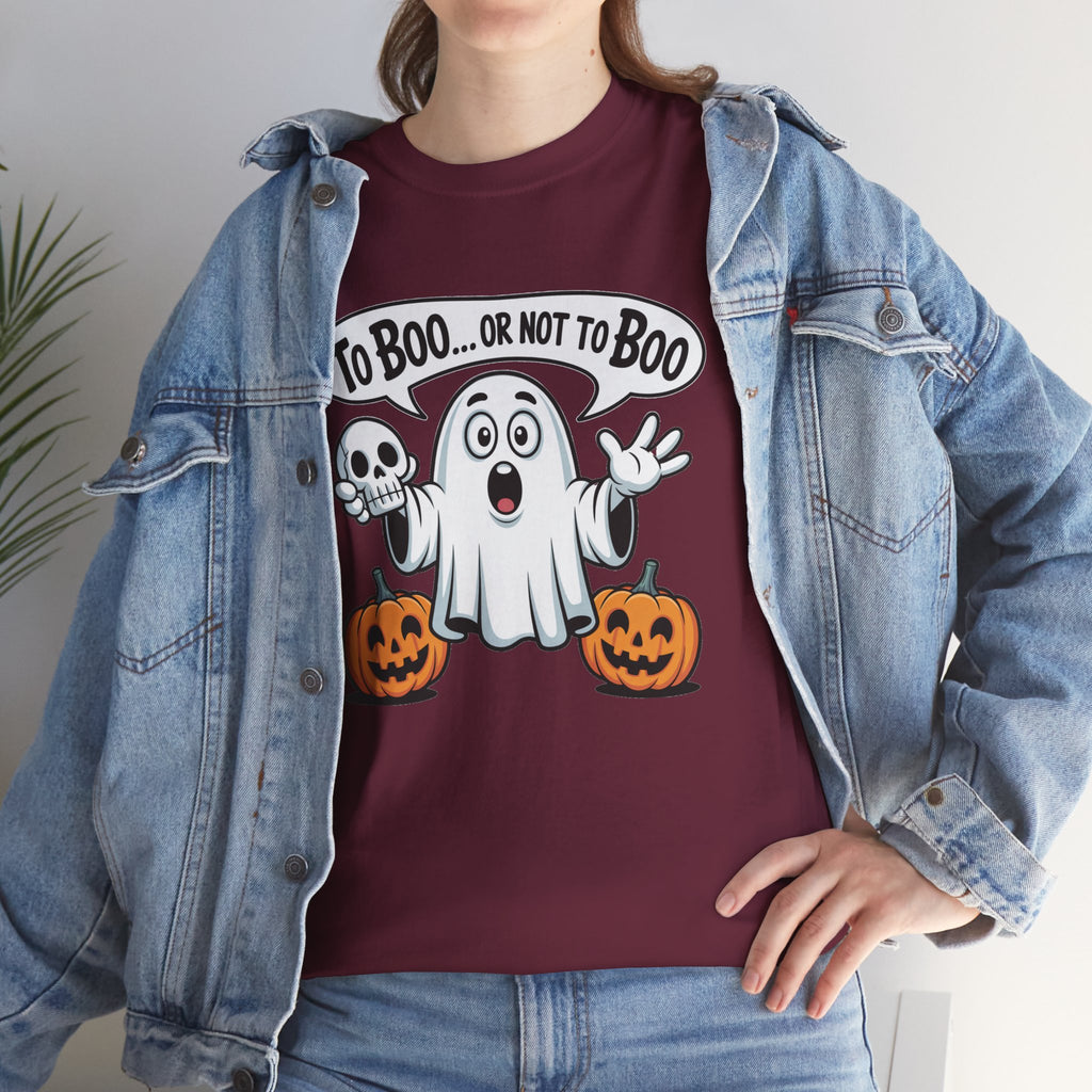 Halloween Ghost Tee - "To Boo... or Not to Boo" Cute Spooky Graphic T-Shirt
