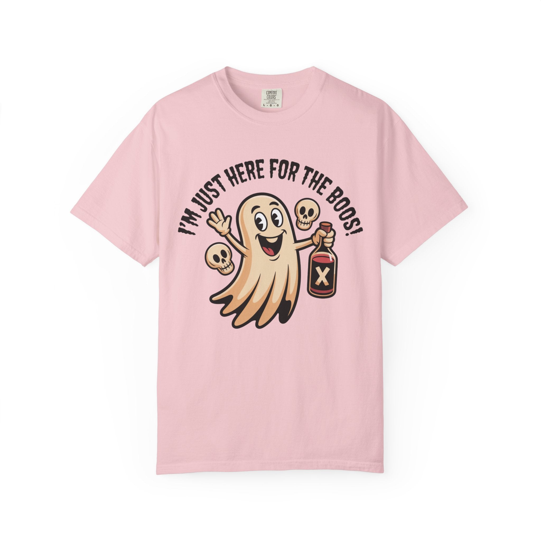 Halloween Ghost T‑Shirt — "I'm Just Here for the Boos!" Funny Party Tee
