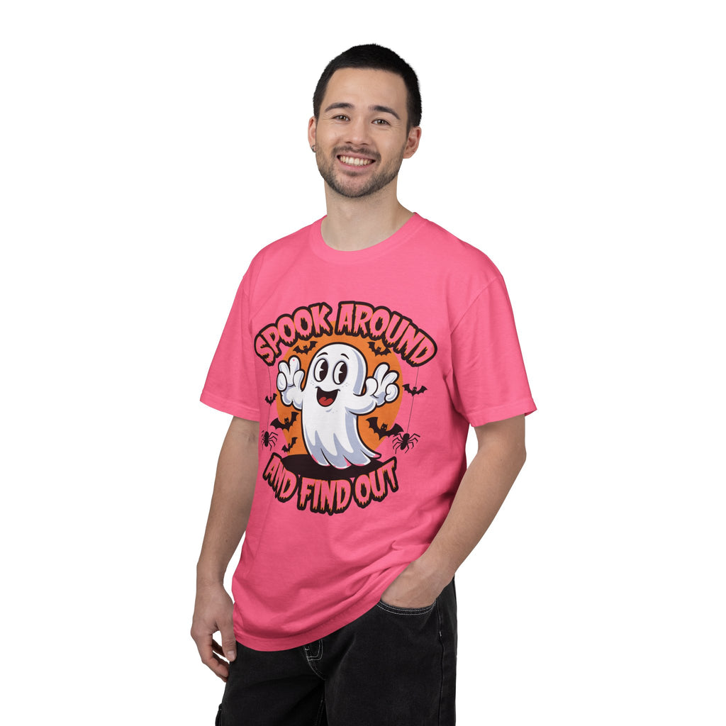 Halloween Ghost T-Shirt — “Spook Around and Find Out” Cute Retro Graphic Tee