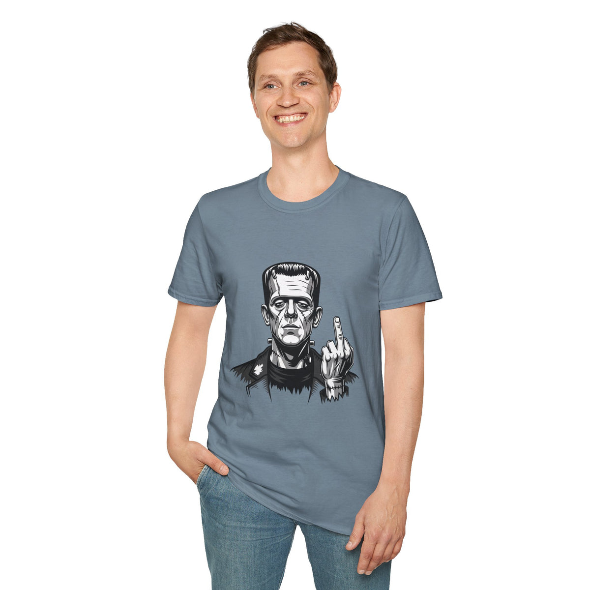 Frankenstein Middle Finger T-Shirt — Funny Gothic Monster Tee