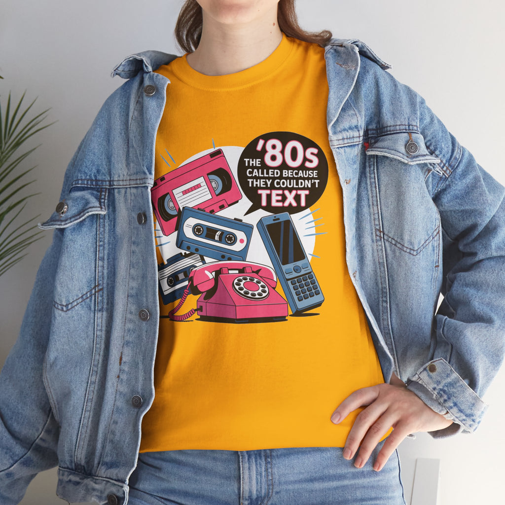 '80s Retro Phones Tee – Vintage Rotary, Cassette & Brick Cell Graphic T-Shirt