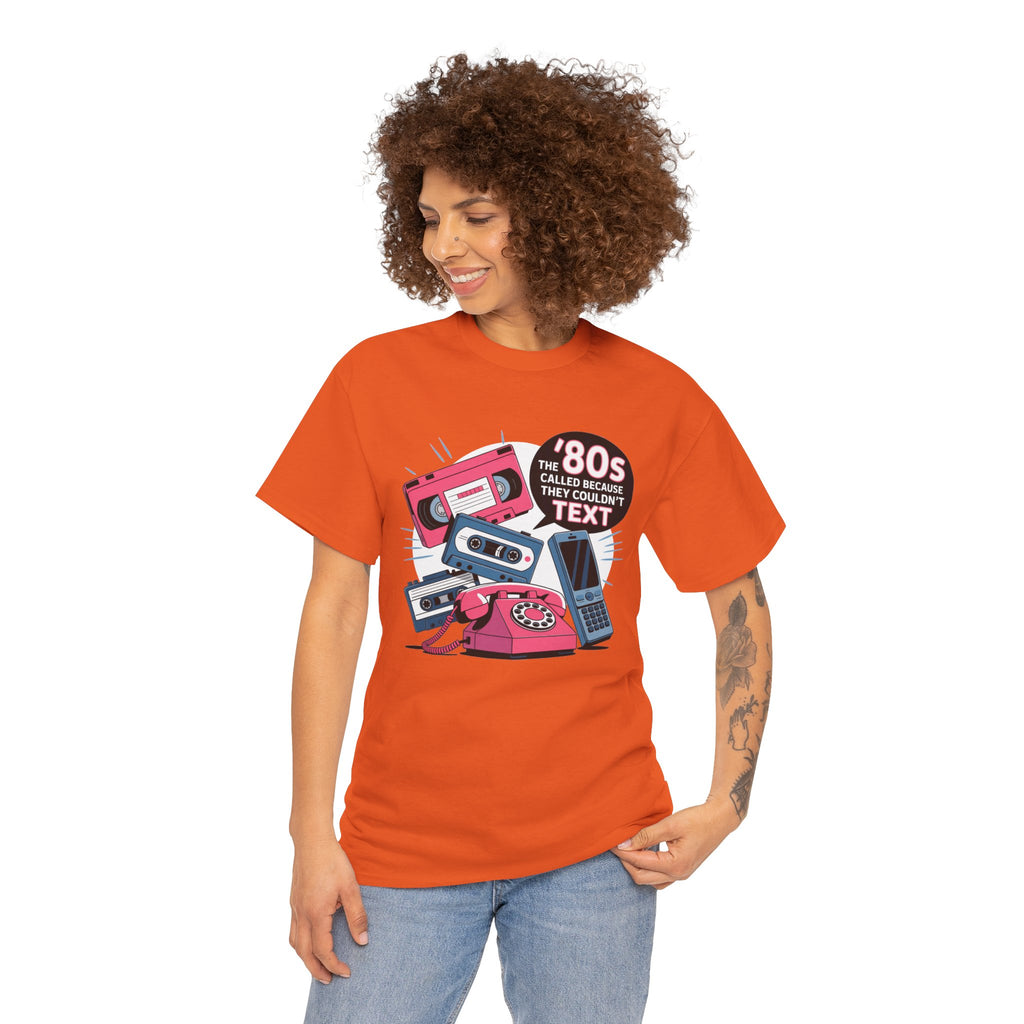 '80s Retro Phones Tee – Vintage Rotary, Cassette & Brick Cell Graphic T-Shirt
