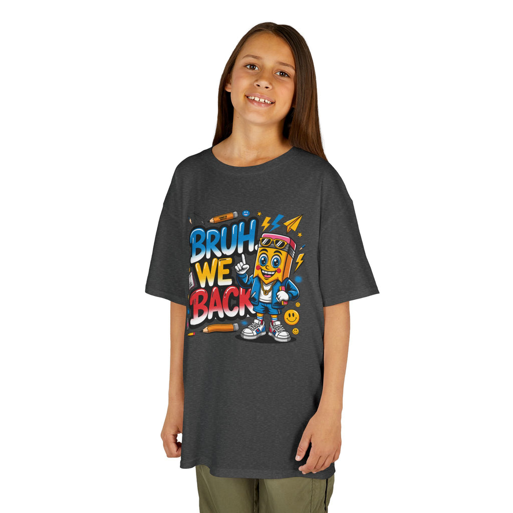 Kids T-Shirt — "Bruh We Back" Cartoon Graphic Tee