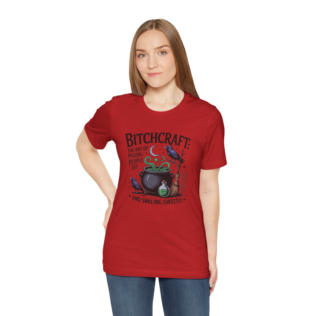 Bitchcraft Tee — "The Art of Pissing People Off and Smiling Sweetly" Witchy Graphic T‑Shirt