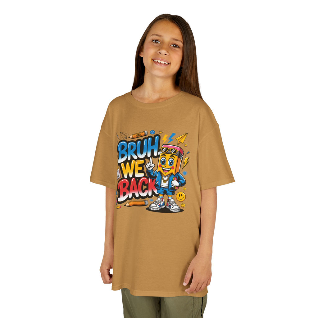 Kids T-Shirt — "Bruh We Back" Cartoon Graphic Tee