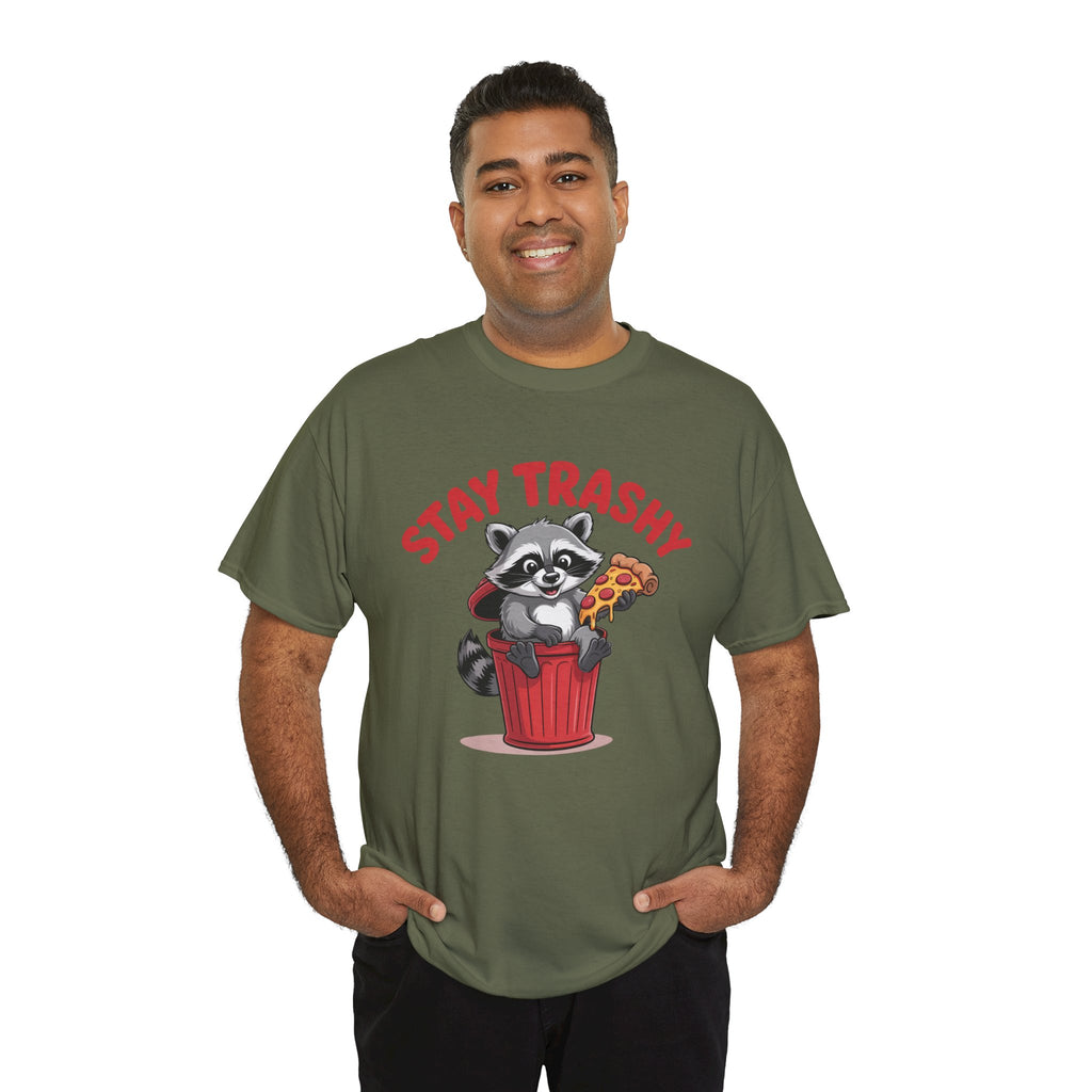 Funny Raccoon T-Shirt — Stay Trashy Humor Gift Tee for Women