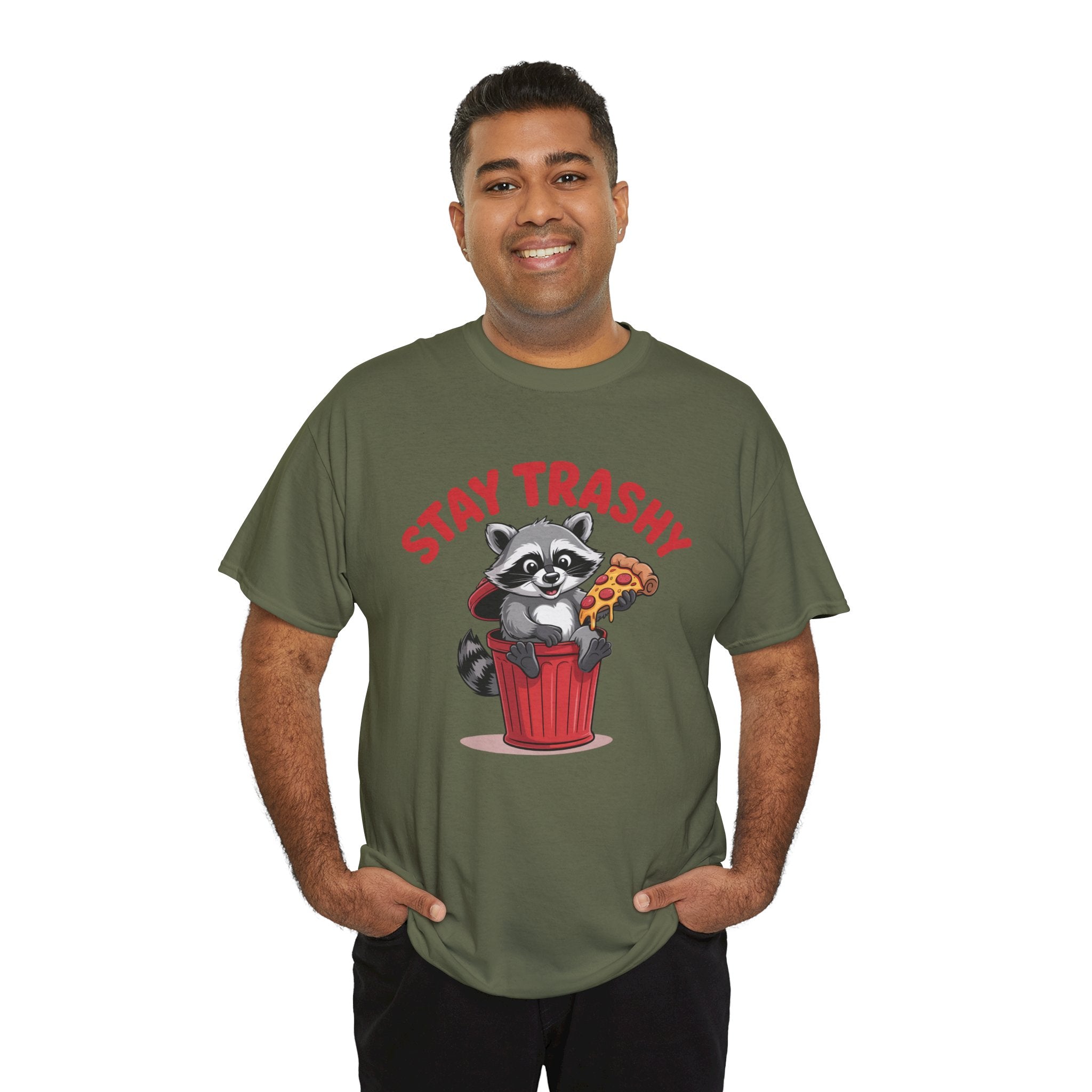 Funny Raccoon T-Shirt — Stay Trashy Humor Gift Tee for Women