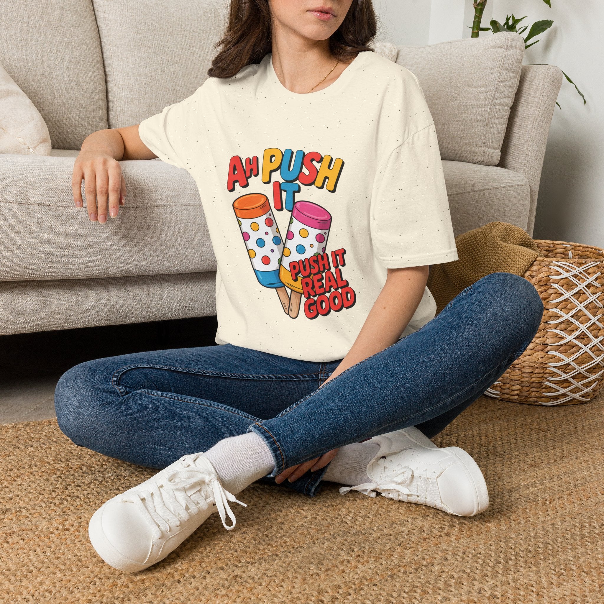 T-Shirt — “Ah Push It” Ice Cream Graphic Tee