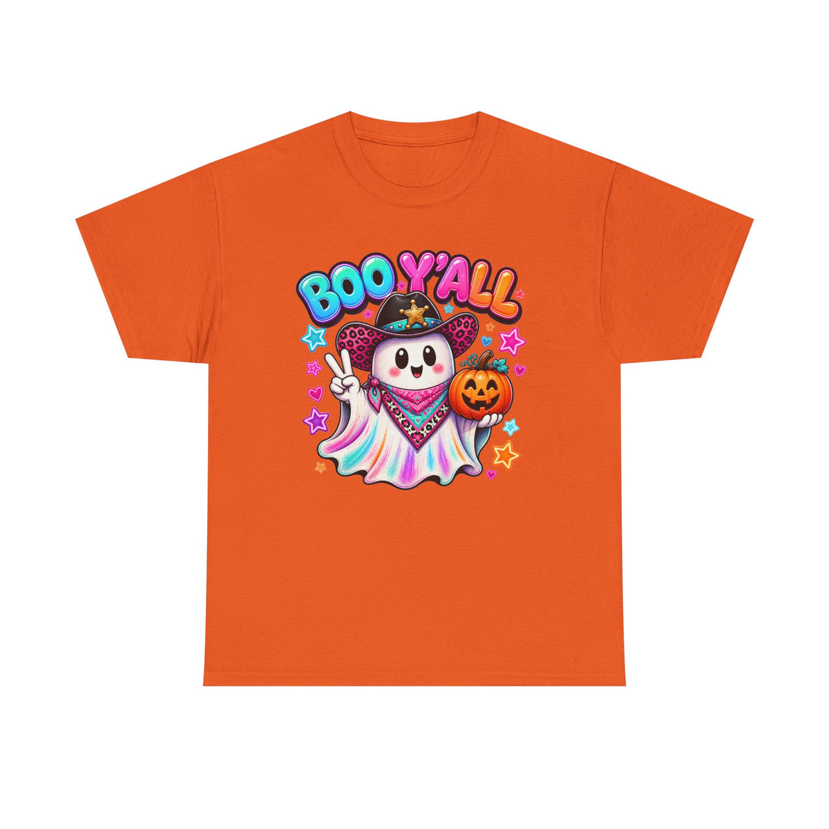 Boo Y’all Ghost Tee — Cute Halloween Pumpkin Trick-or-Treat T-Shirt