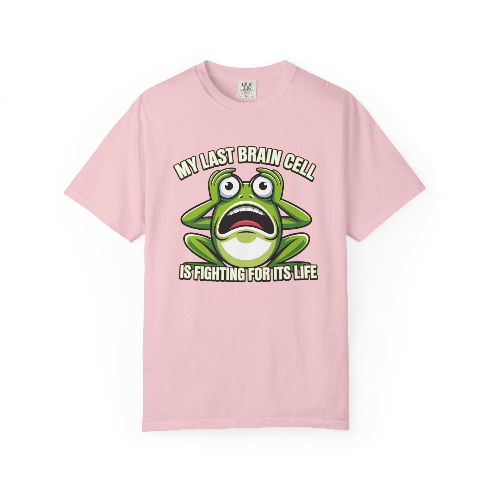Funny Frog Graphic T-Shirt — My Last Brain Cell Is Fighting For Its Life Humor Gift Tee for Women