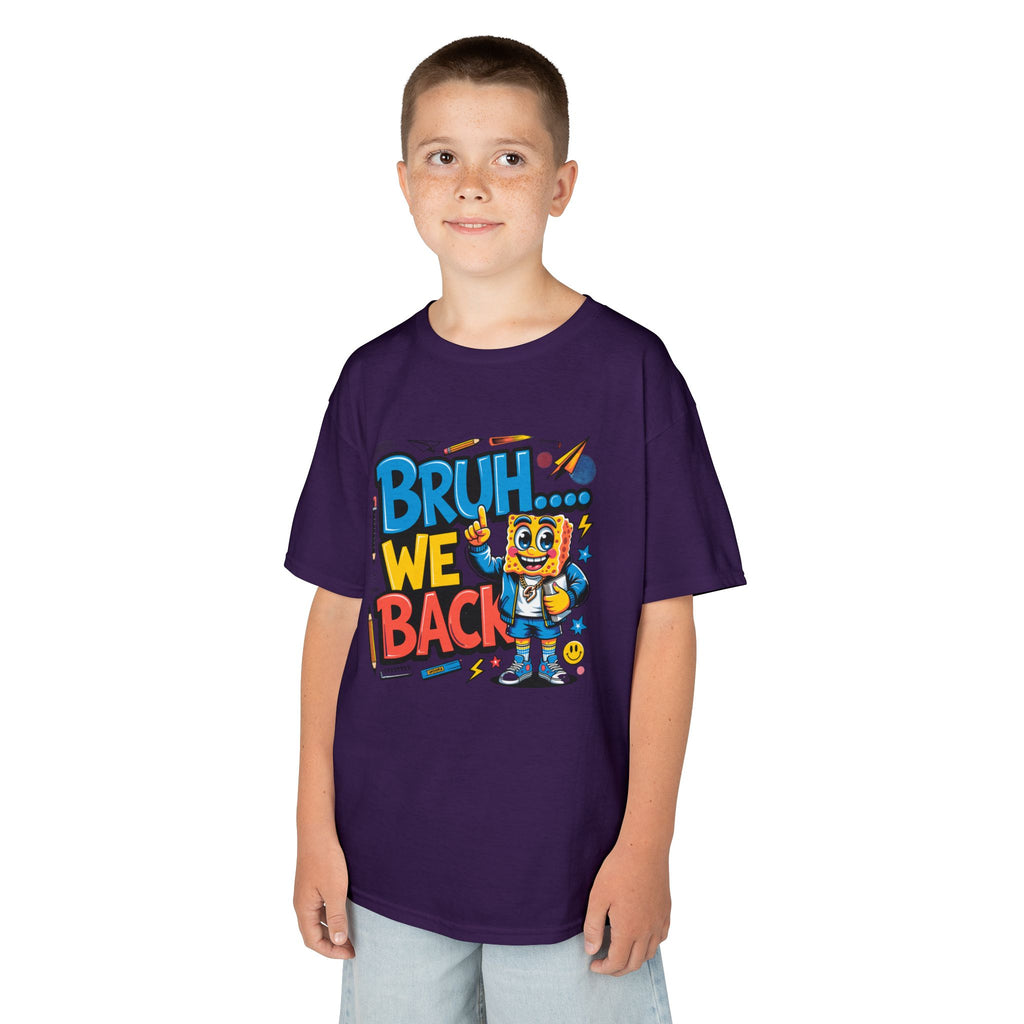 Kids Tee — "Bruh... We Back" Cartoon Sponge Graphic