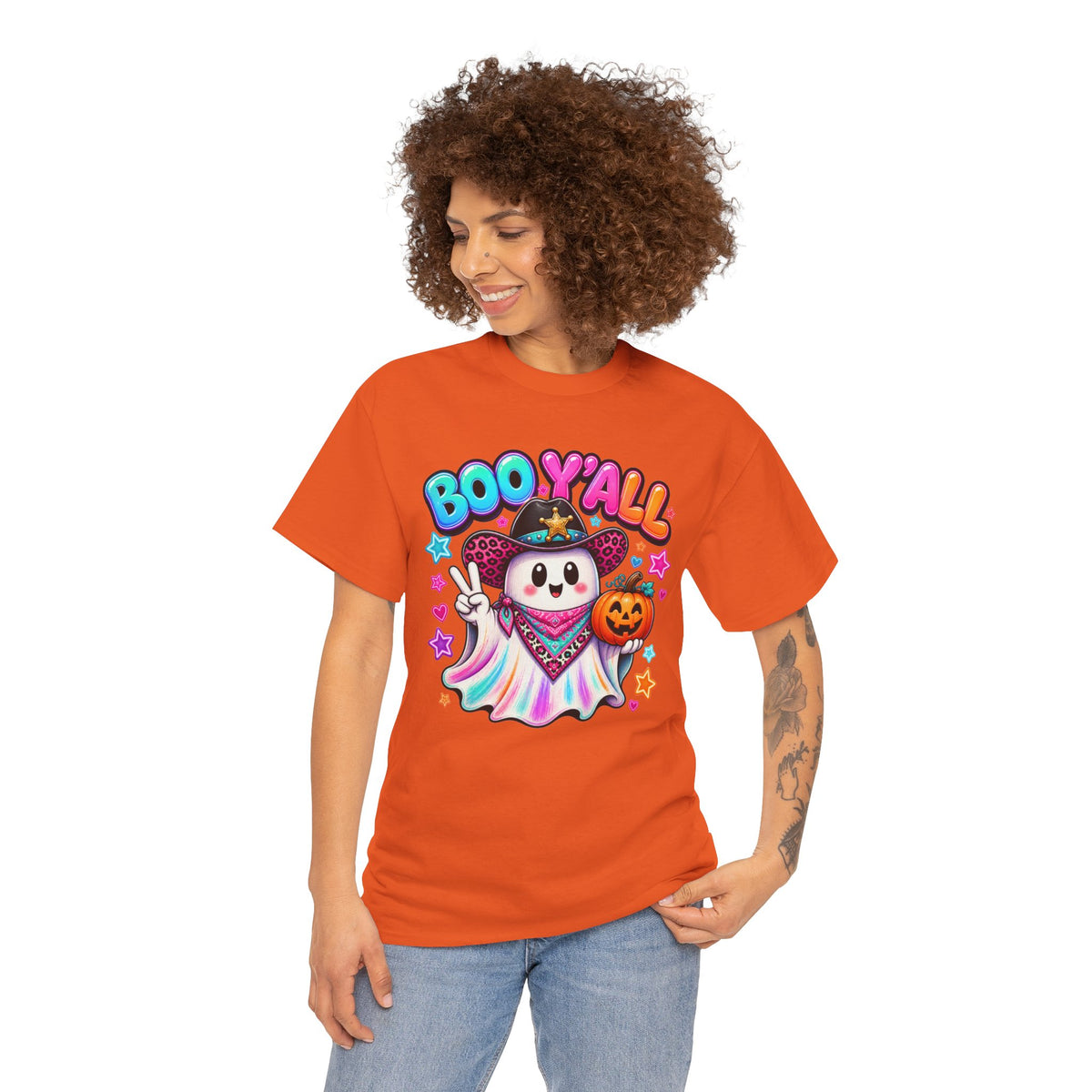 Boo Y’all Ghost Tee — Cute Halloween Pumpkin Trick-or-Treat T-Shirt