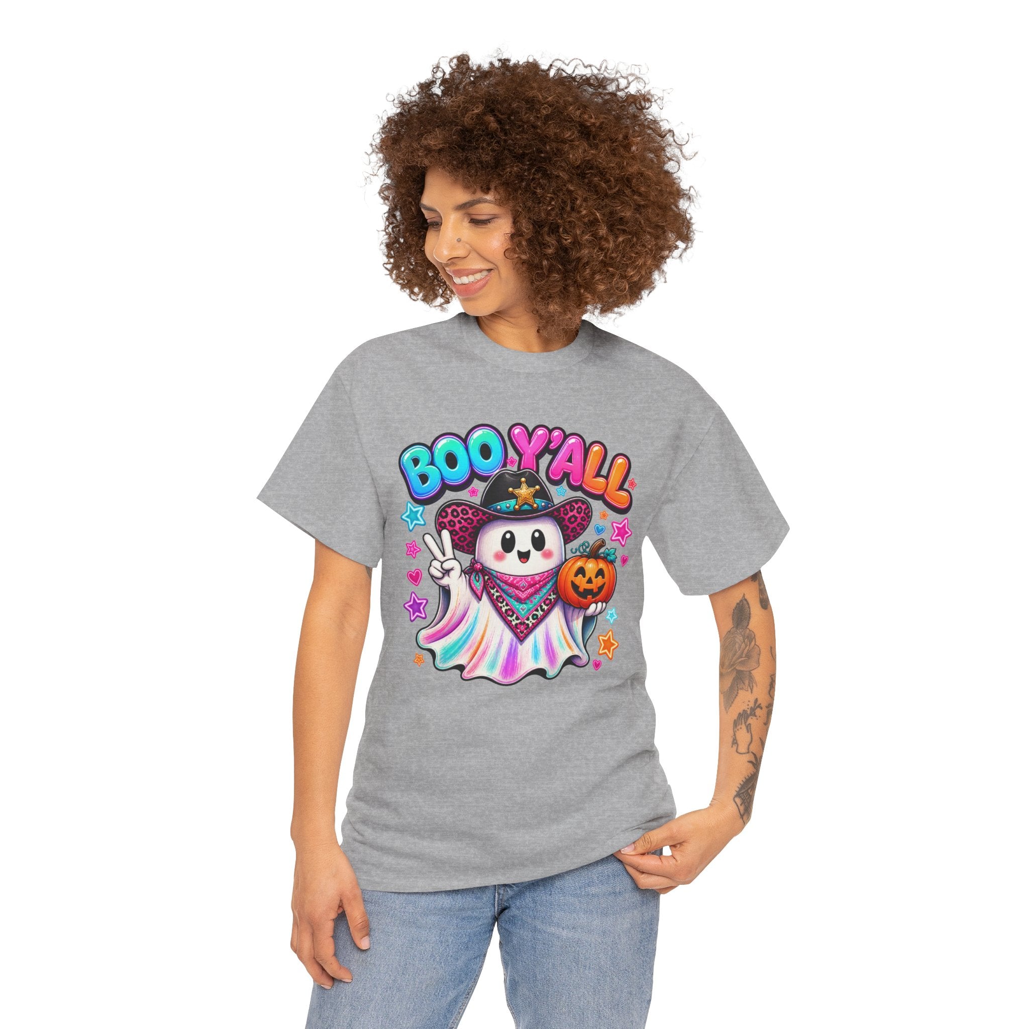Boo Y’all Ghost Tee — Cute Halloween Pumpkin Trick-or-Treat T-Shirt