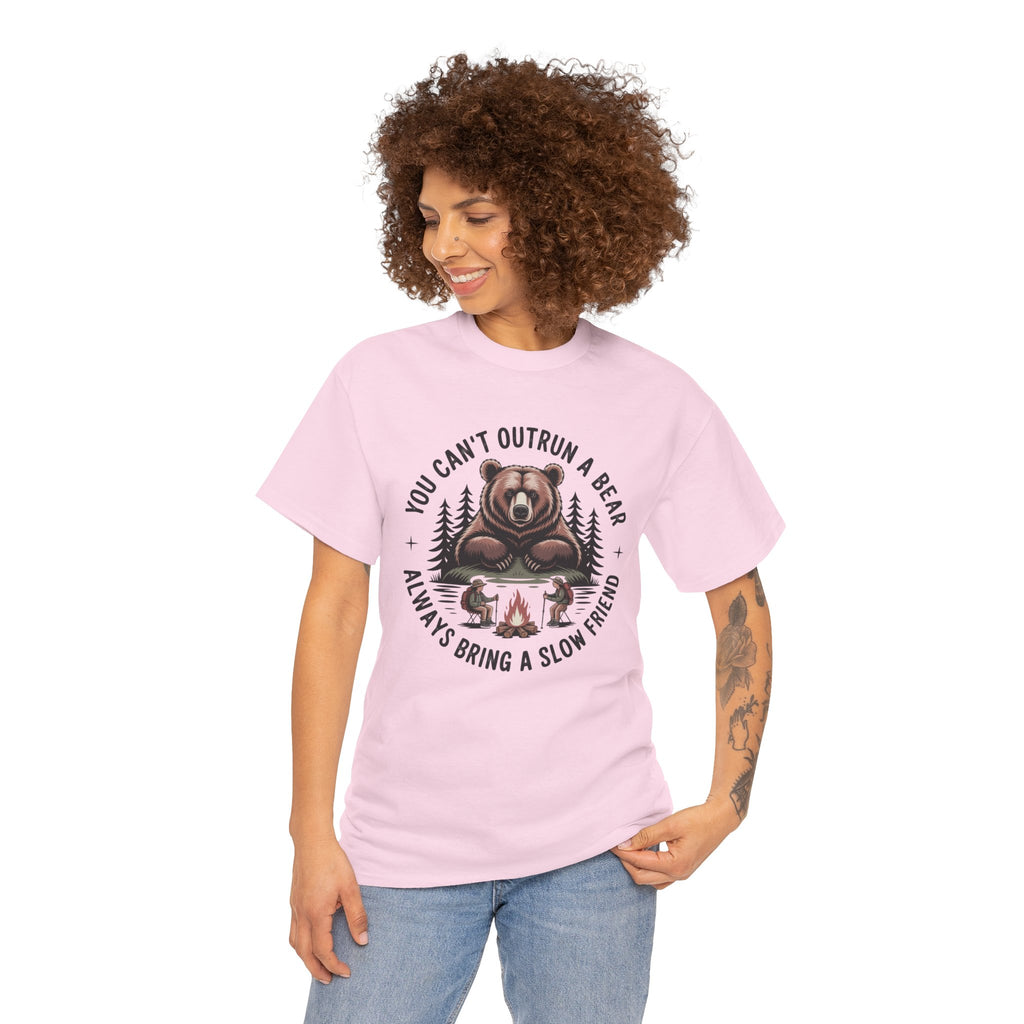 Bear Campfire T‑Shirt — "You Can't Outrun a Bear, Always Bring a Slow Friend" Camping Tee