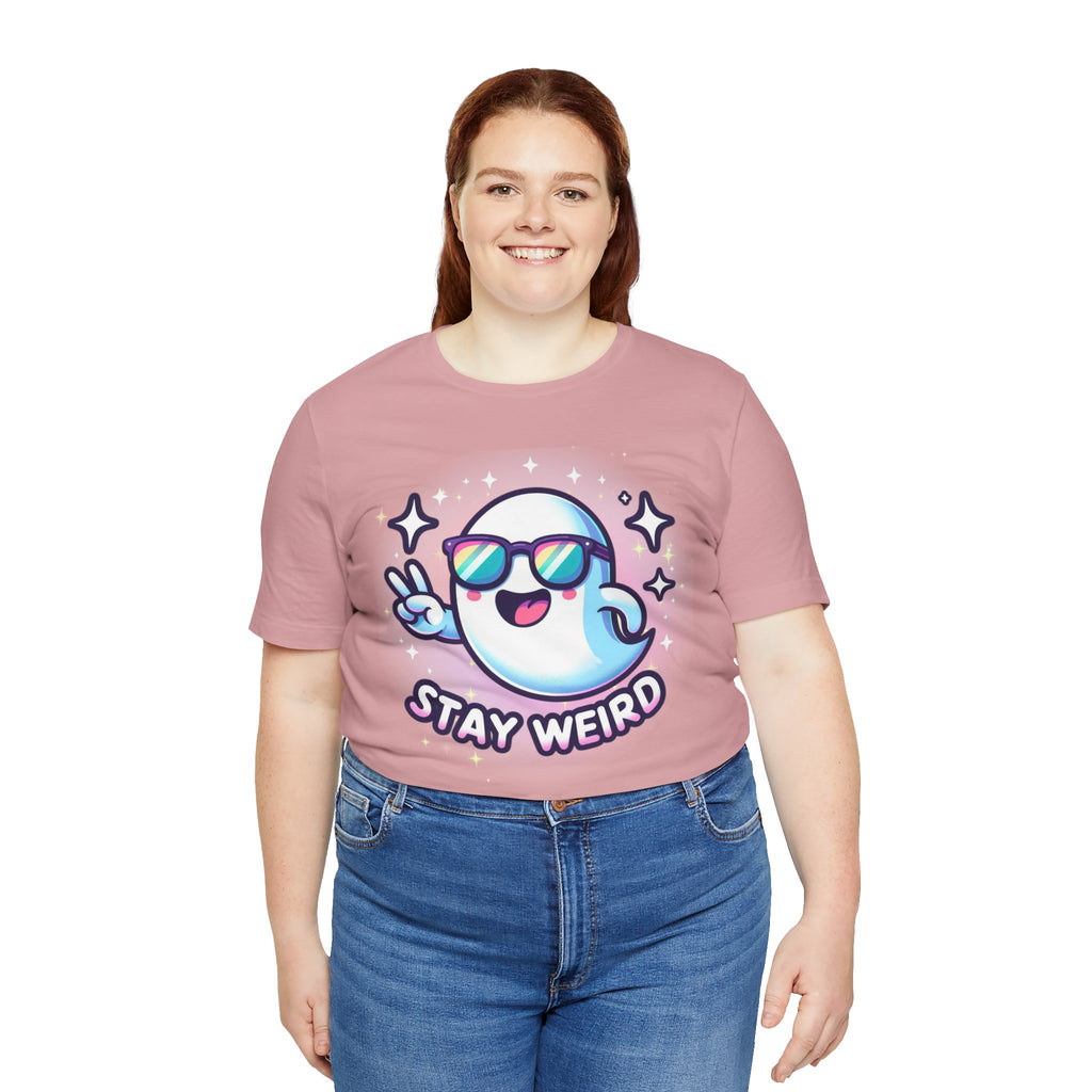 Stay Weird Ghost T-Shirt — Cute Cartoon Ghost with Sunglasses
