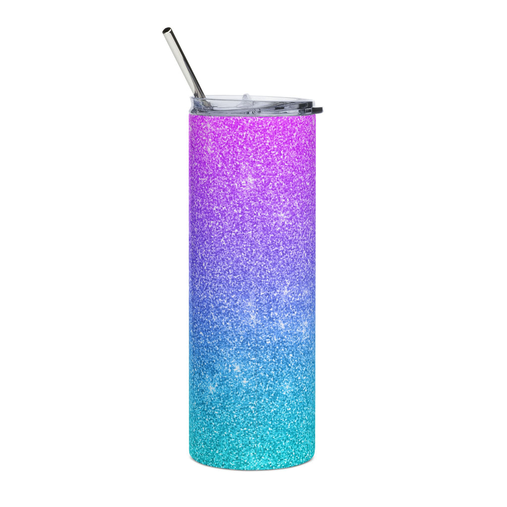 Inspirational Glitter Stainless Steel Tumbler - "Your Future is Being Built by What You Do Today" 20oz