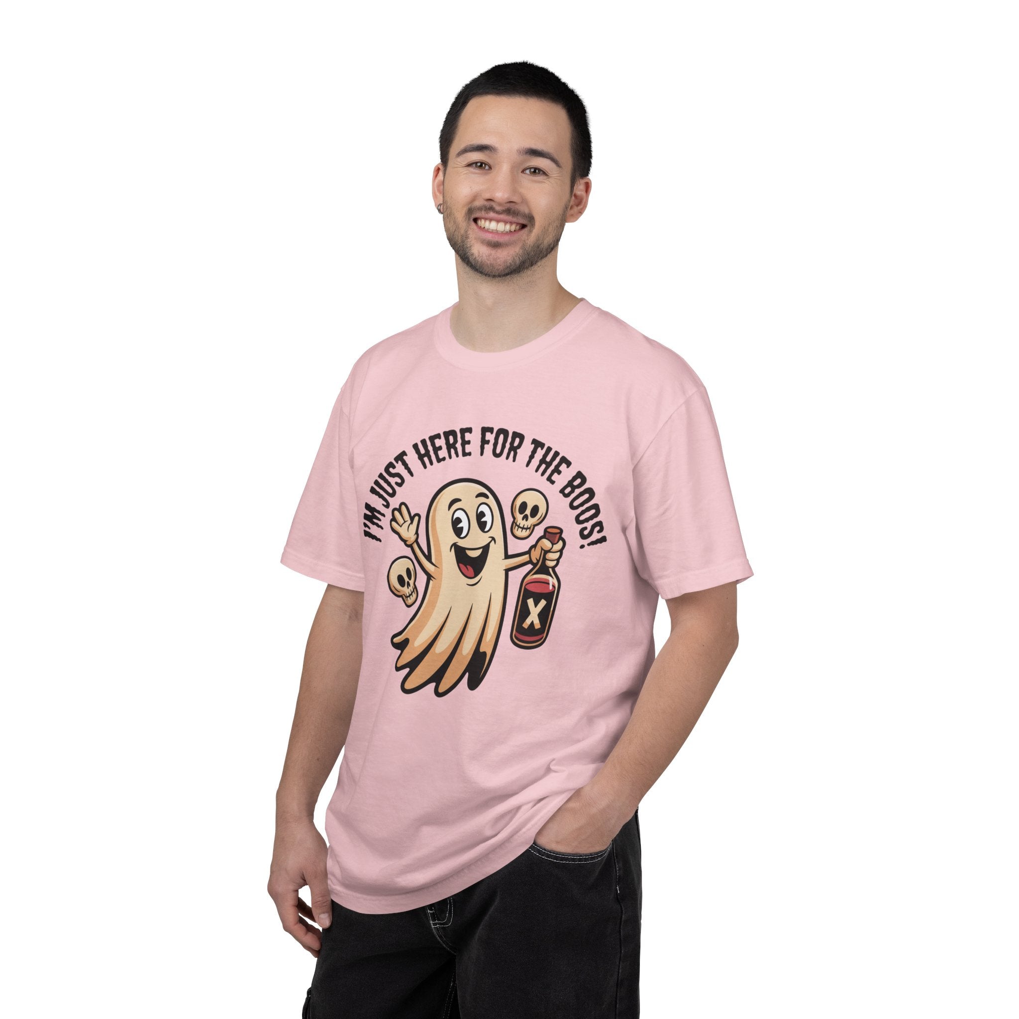 Halloween Ghost T‑Shirt — "I'm Just Here for the Boos!" Funny Party Tee