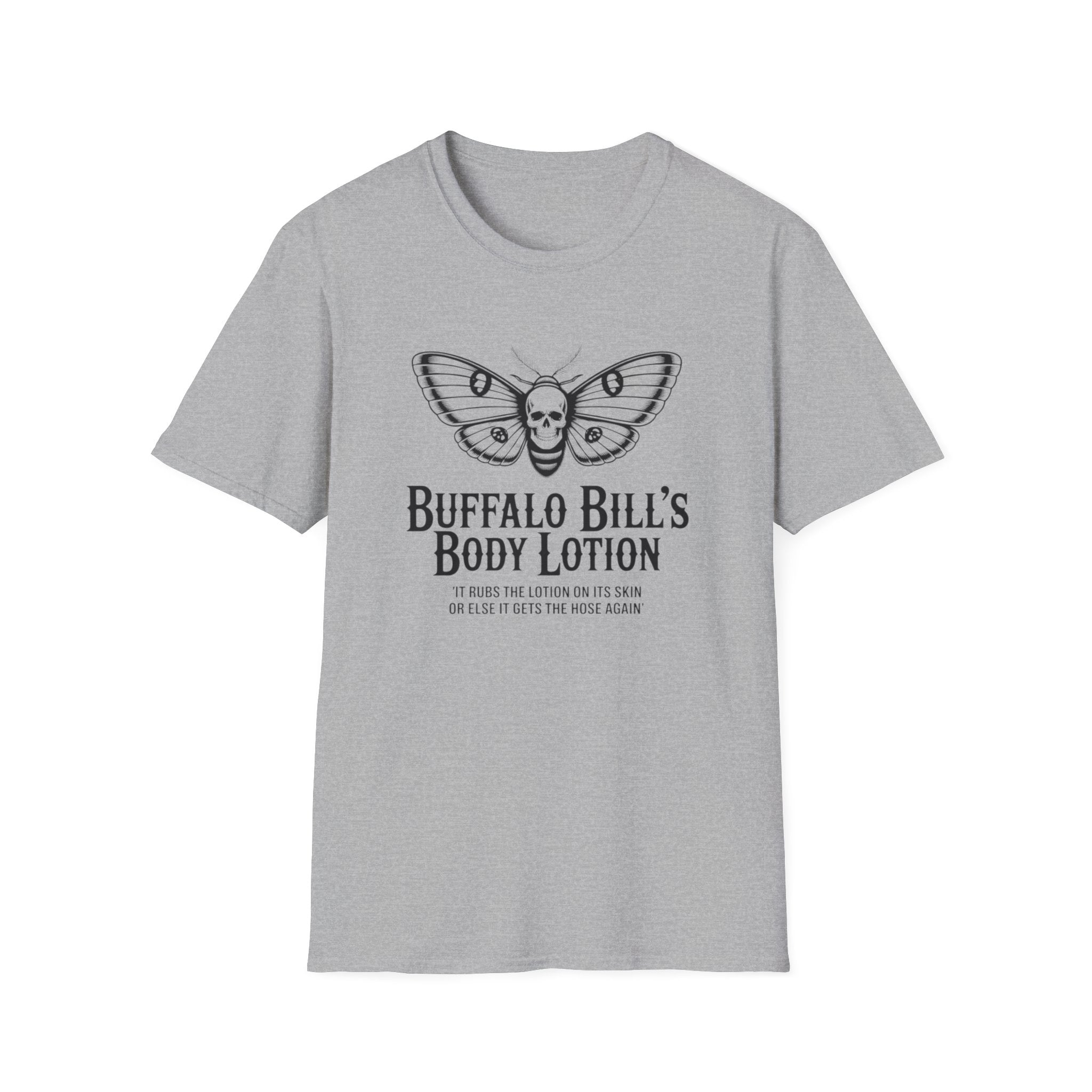 Buffalo Bill’s Body Lotion Graphic T-Shirt — Moth Skull Vintage Horror Tee