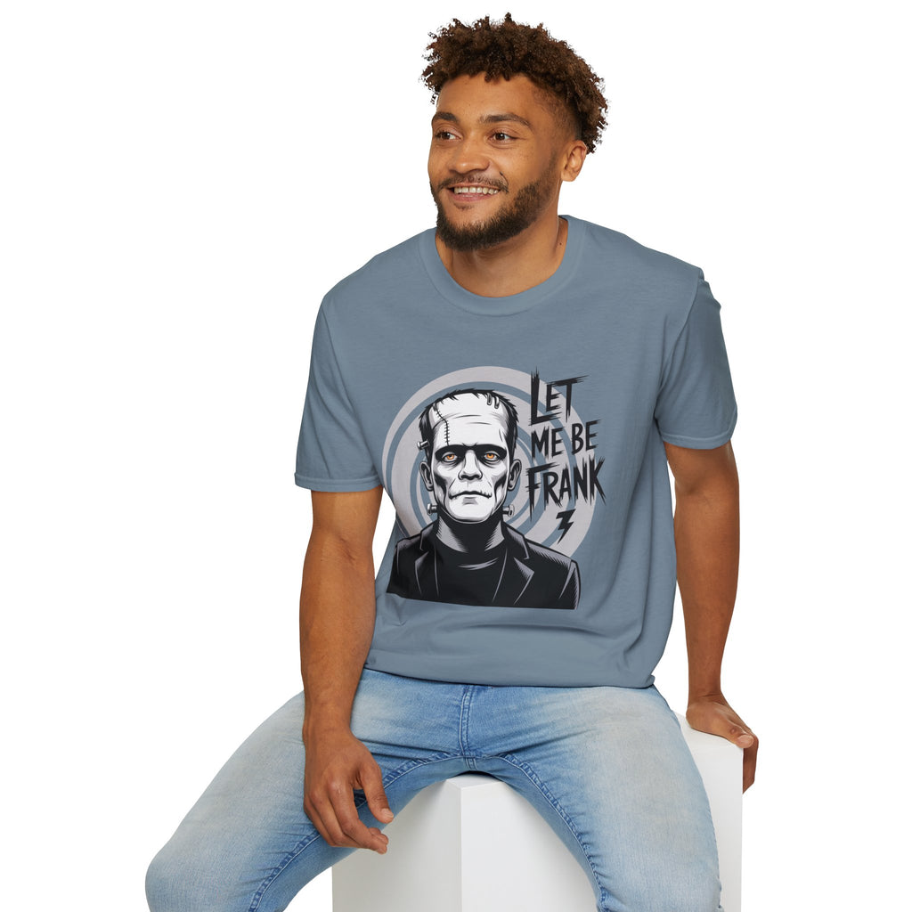 Frankenstein Monster Graphic T-Shirt — "Let Me Be Frank" Halloween Tee