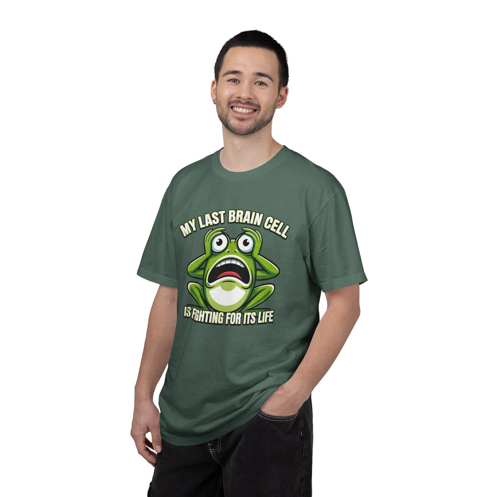 Funny Frog Graphic T-Shirt — My Last Brain Cell Is Fighting For Its Life Humor Gift Tee for Women