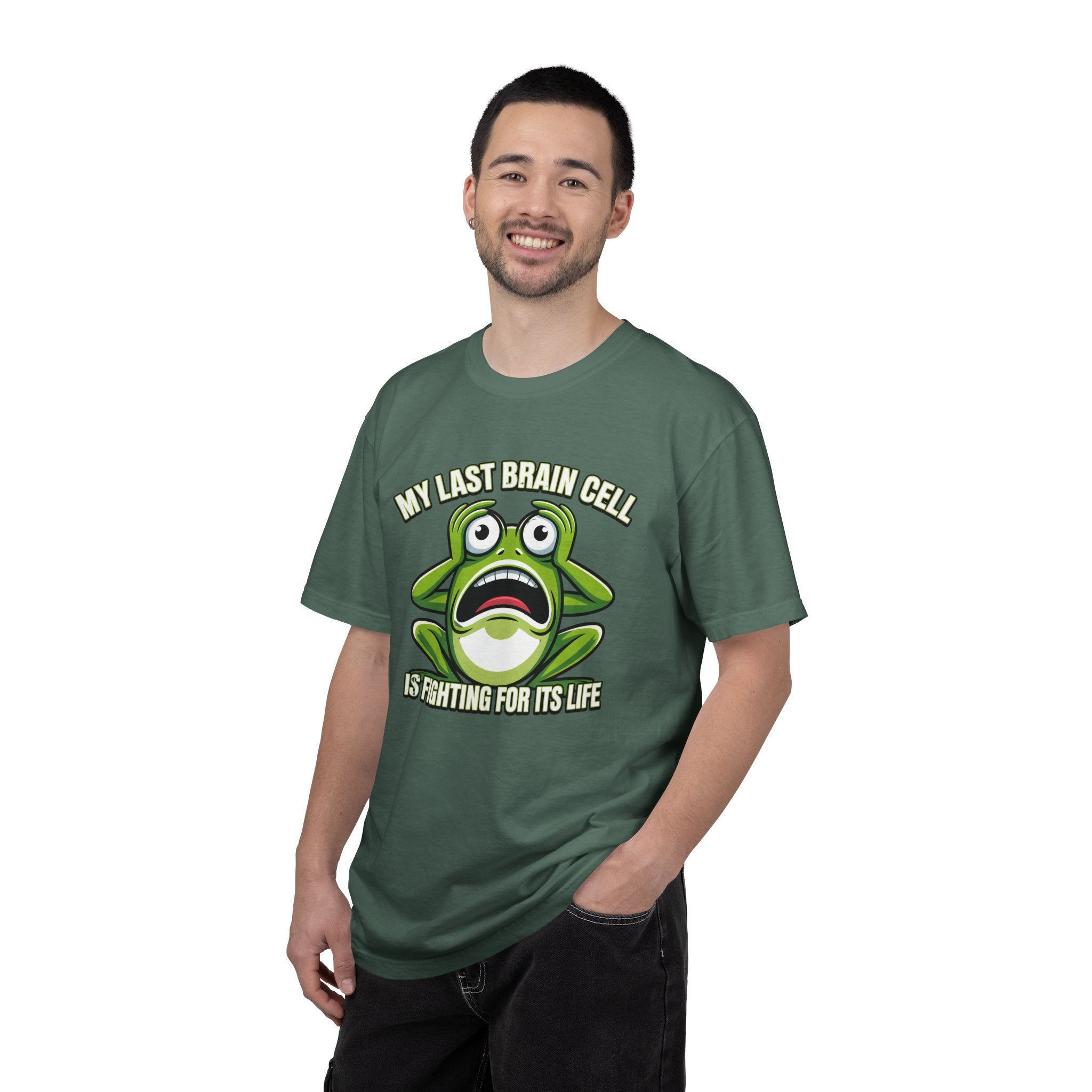 Funny Frog Graphic T-Shirt — My Last Brain Cell Is Fighting For Its Life Humor Gift Tee for Women