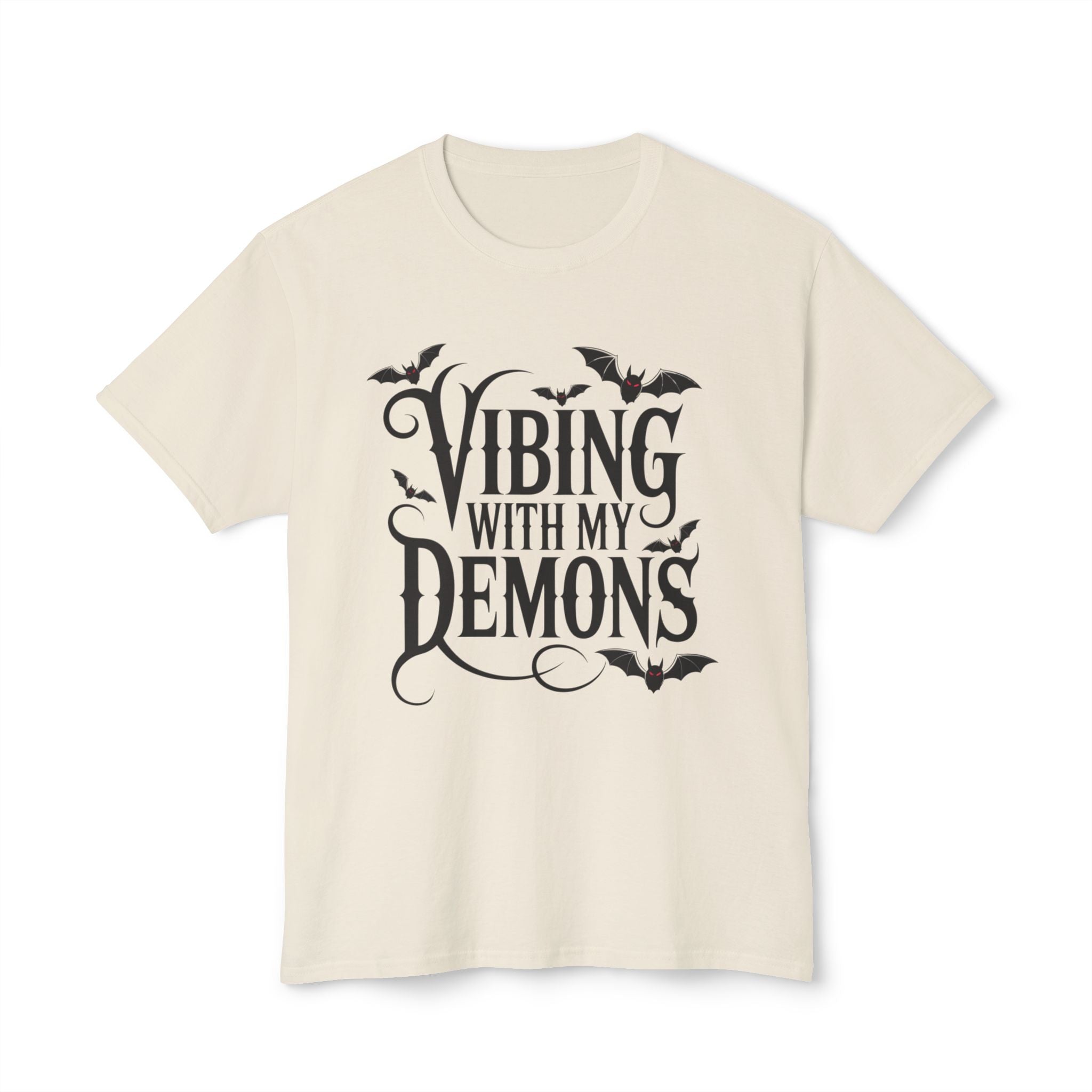 Funny Gothic Halloween T-Shirt — Vibing With My Demons Dark Humor Gift Tee
