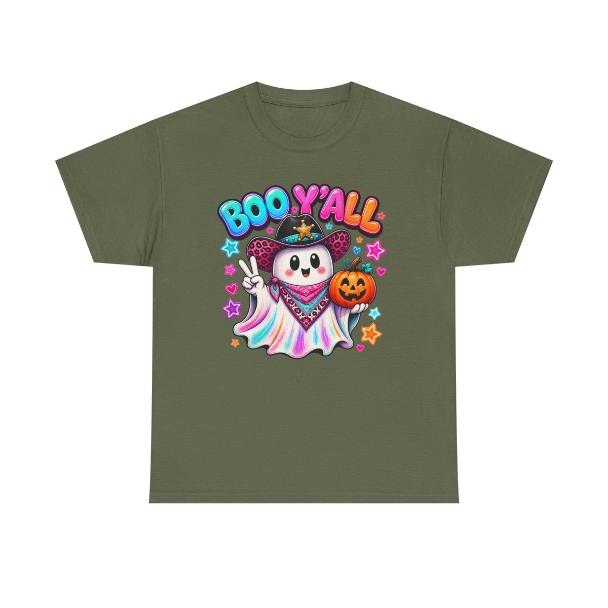 Boo Y’all Ghost Tee — Cute Halloween Pumpkin Trick-or-Treat T-Shirt