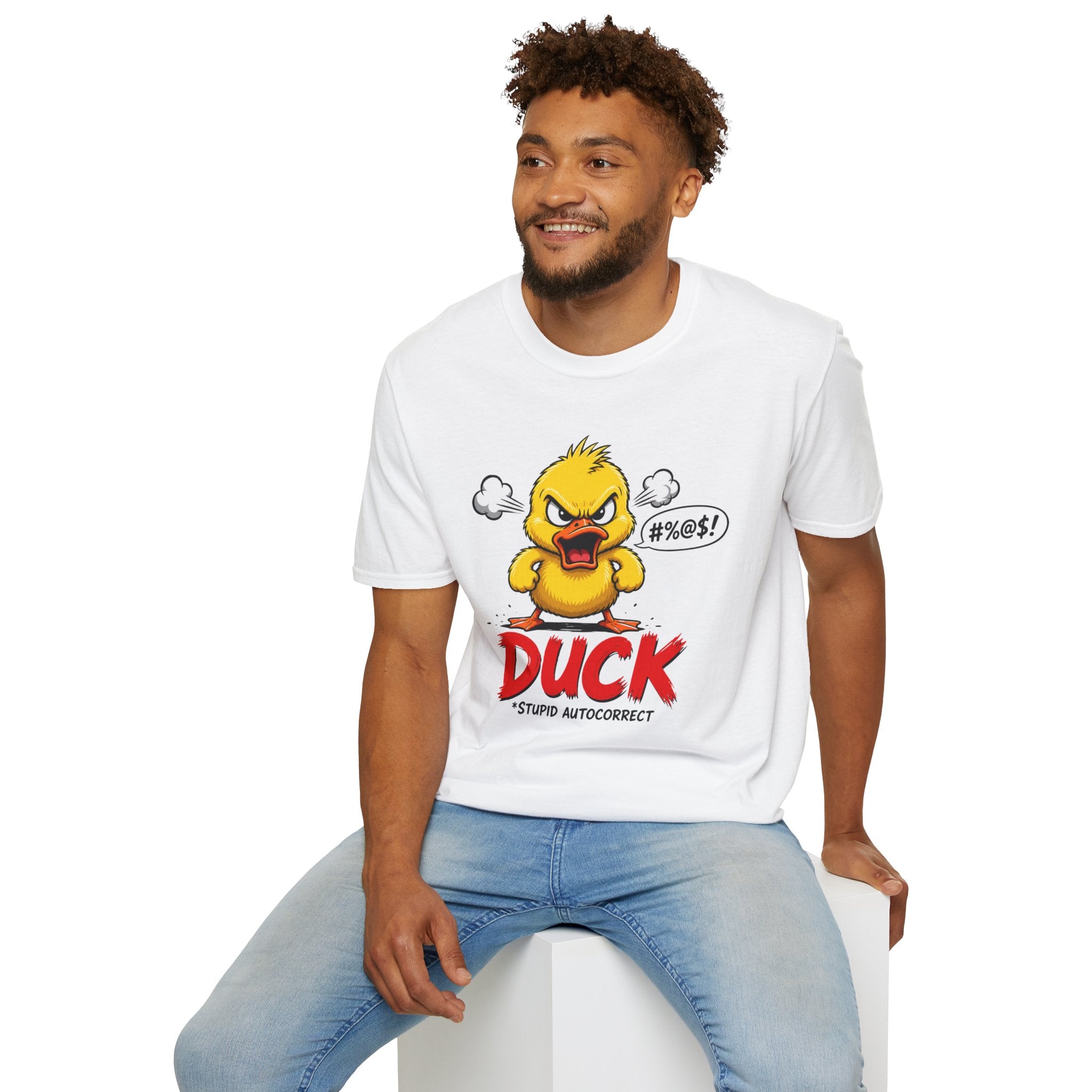 Angry Duck T-Shirt — Funny "Duck (Stupid Autocorrect)" Graphic Tee