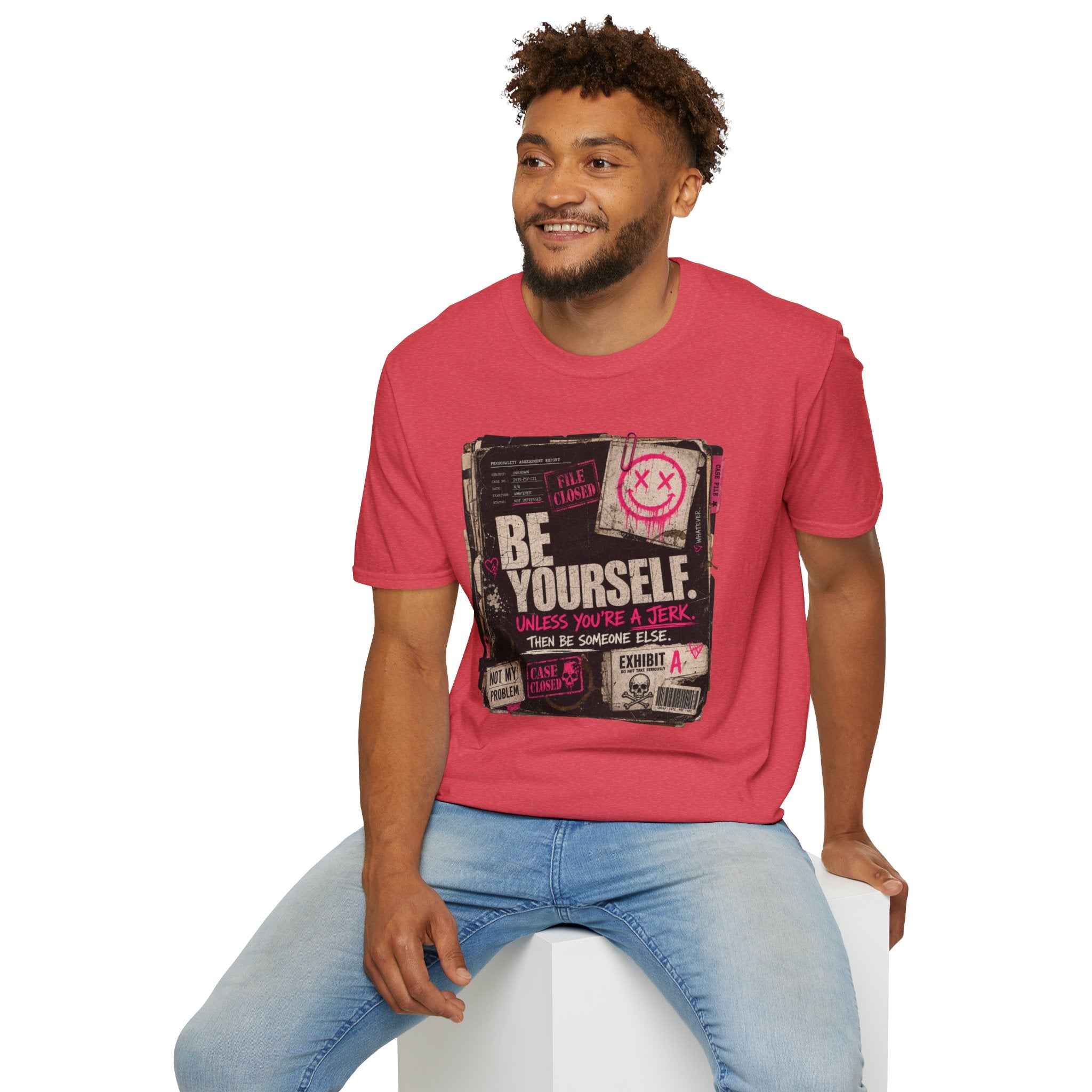T‑Shirt — 'Be Yourself' Vintage Grunge Graphic Tee (Be Yourself, Unless You’re a Jerk)