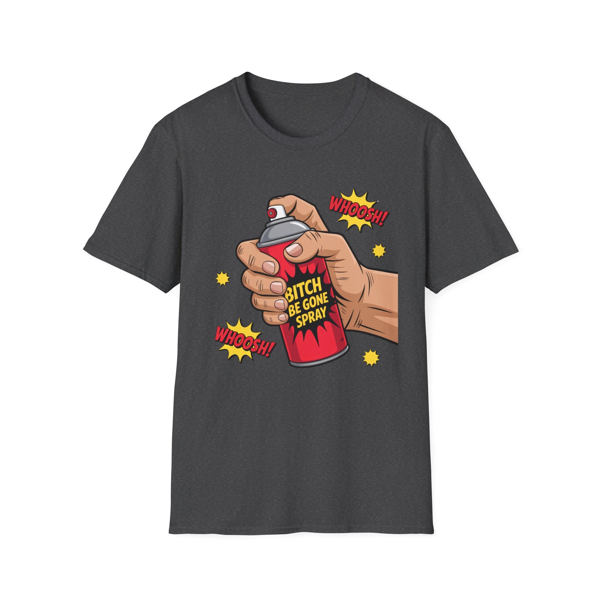 Funny 'Bitch, Be Gone' Spray T-Shirt — Pop Art Spray Can Graphic Tee