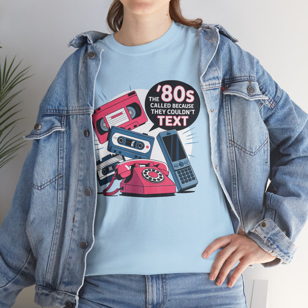 '80s Retro Phones Tee – Vintage Rotary, Cassette & Brick Cell Graphic T-Shirt