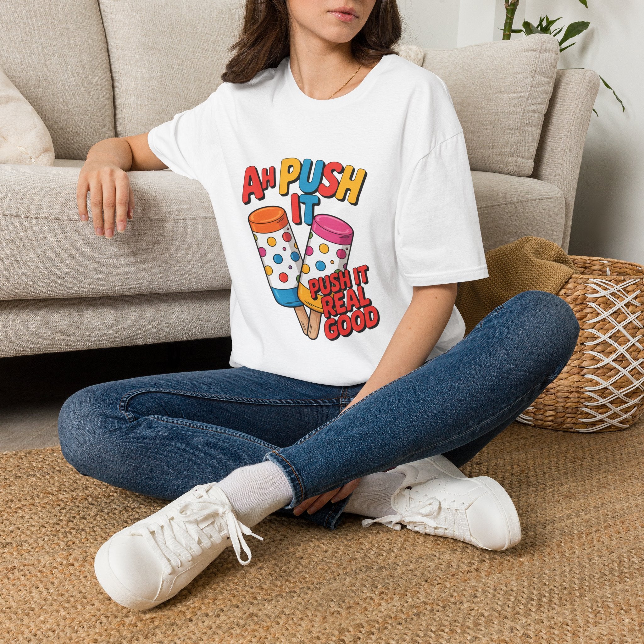 T-Shirt — “Ah Push It” Ice Cream Graphic Tee