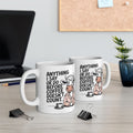 Funny Cow Coffee Mug — "Anything I Say or Do Before Coffee Doesn’t Count" Ceramic Mug (11oz/15oz)