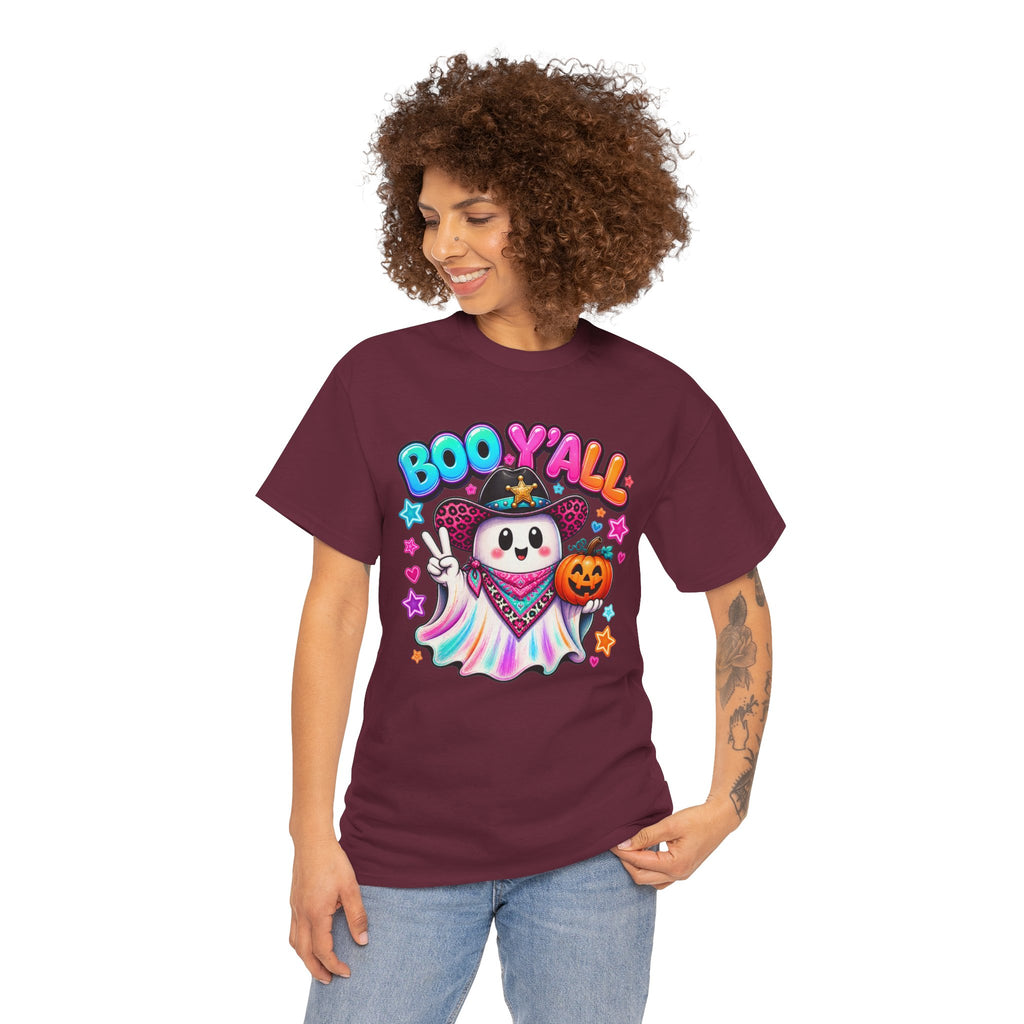 Boo Y’all Ghost Tee — Cute Halloween Pumpkin Trick-or-Treat T-Shirt
