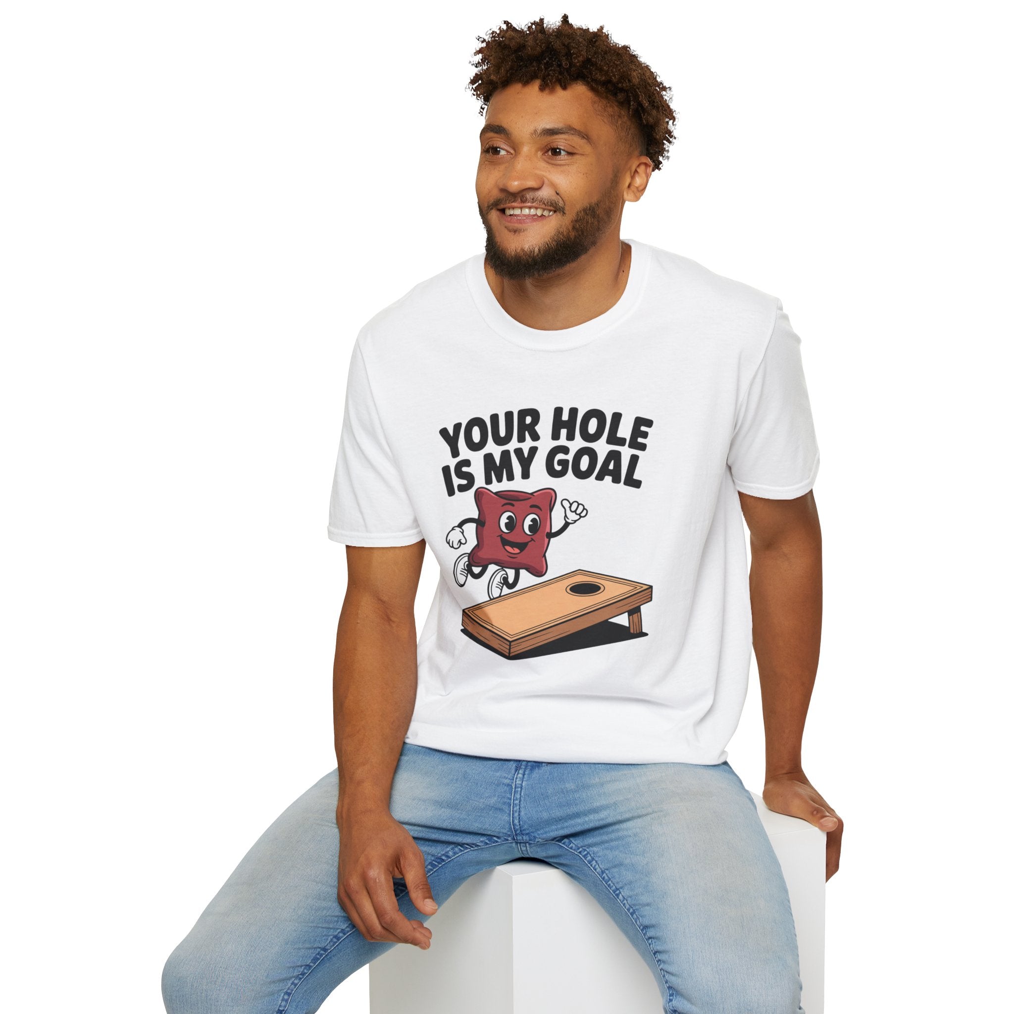 Cornhole Game T‑Shirt — "Your Hole Is My Goal" Funny Cornhole Tee