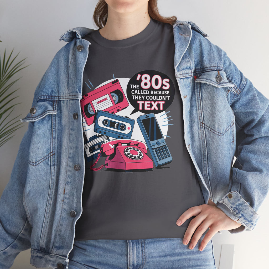 '80s Retro Phones Tee – Vintage Rotary, Cassette & Brick Cell Graphic T-Shirt