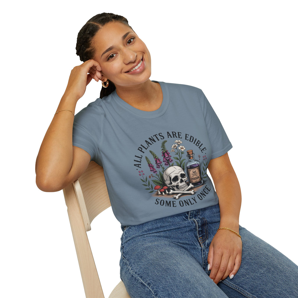 All Plants Are Edible T-Shirt — Botanical Skull & Apothecary Graphic Tee