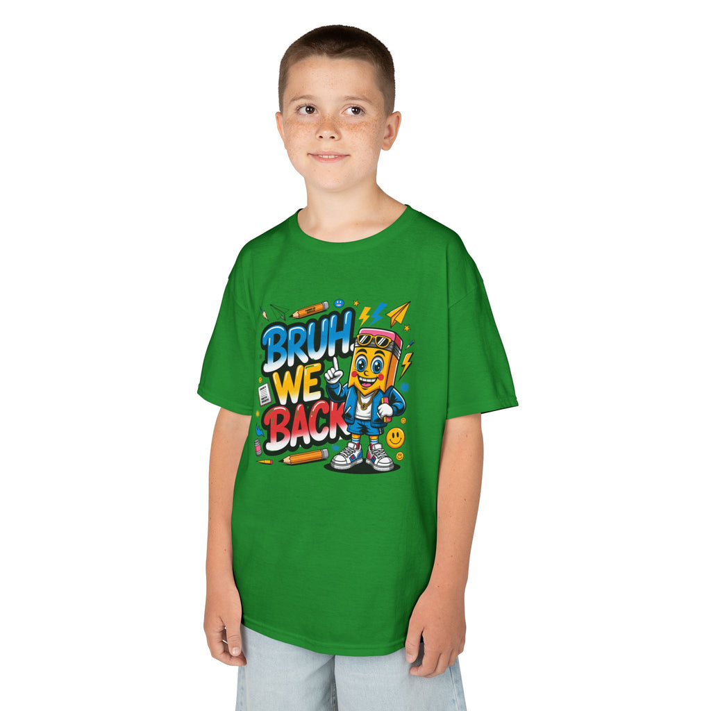 Kids T-Shirt — "Bruh We Back" Cartoon Graphic Tee