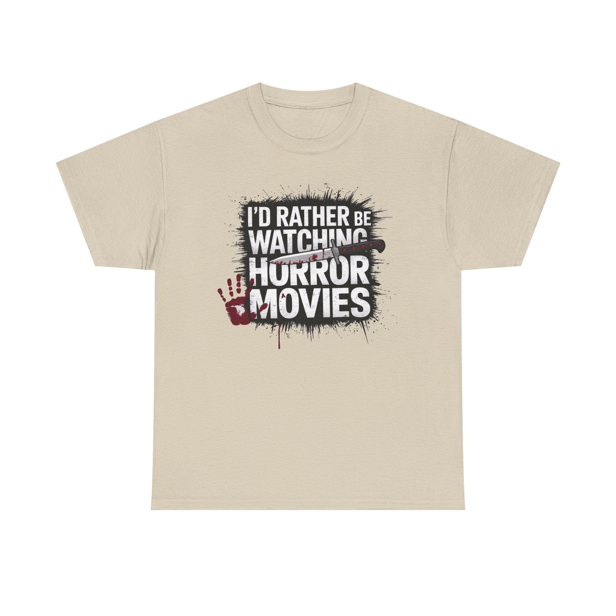 Horror Movie Fan T-Shirt — "I'd Rather Be Watching Horror Movies" Graphic Tee