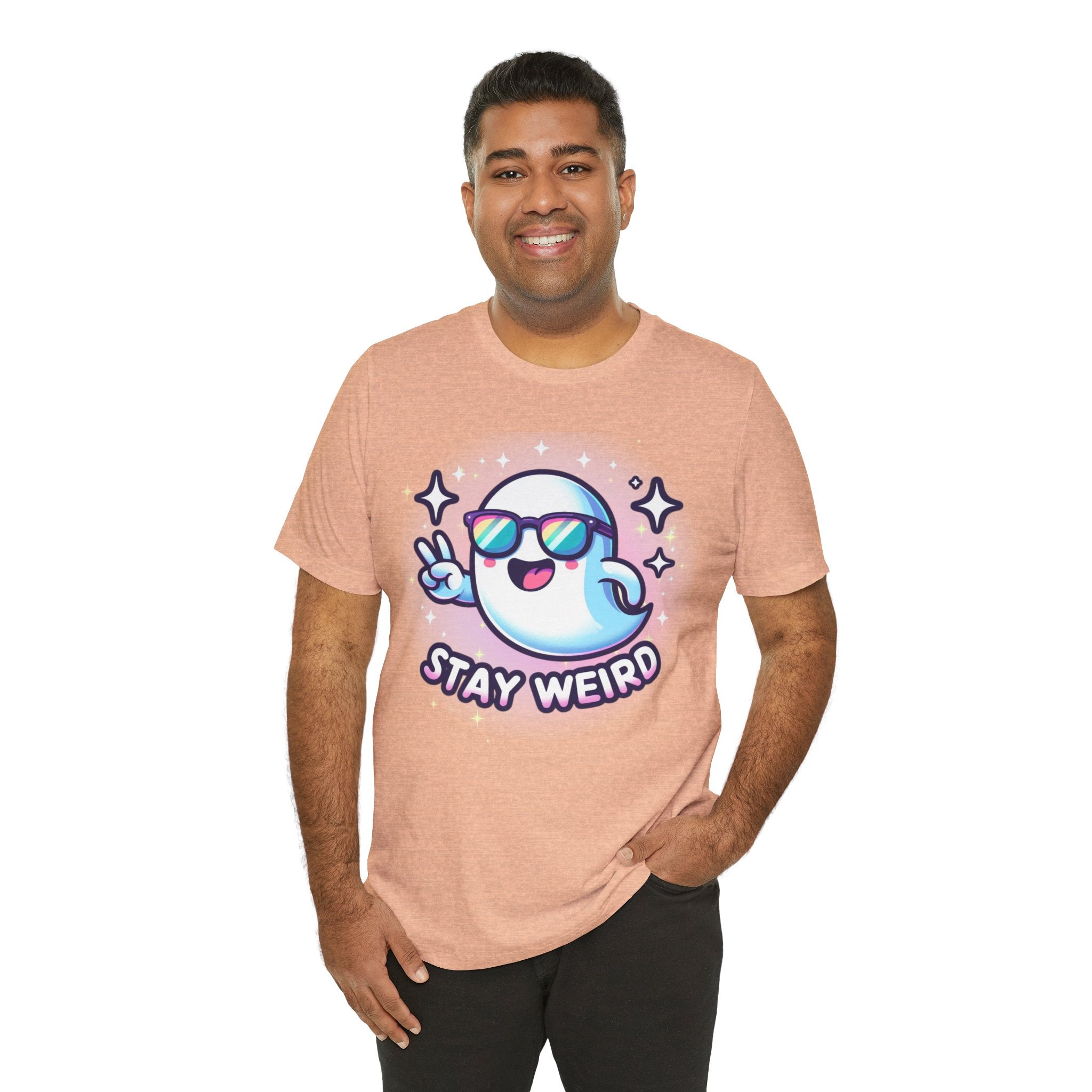 Stay Weird Ghost T-Shirt — Cute Cartoon Ghost with Sunglasses