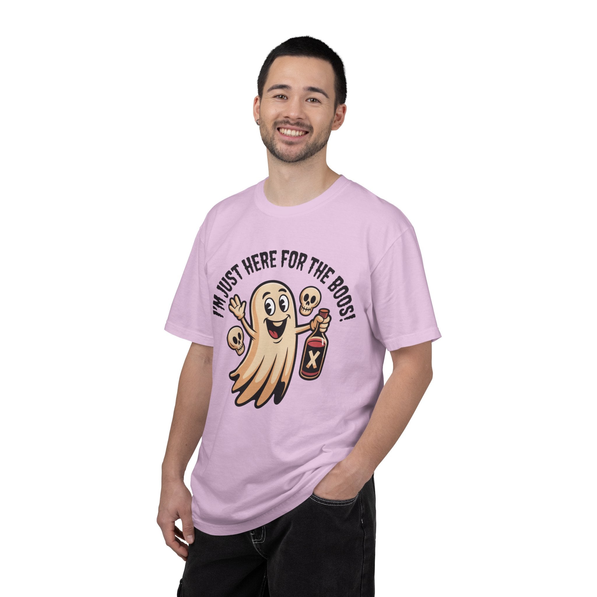 Halloween Ghost T‑Shirt — "I'm Just Here for the Boos!" Funny Party Tee