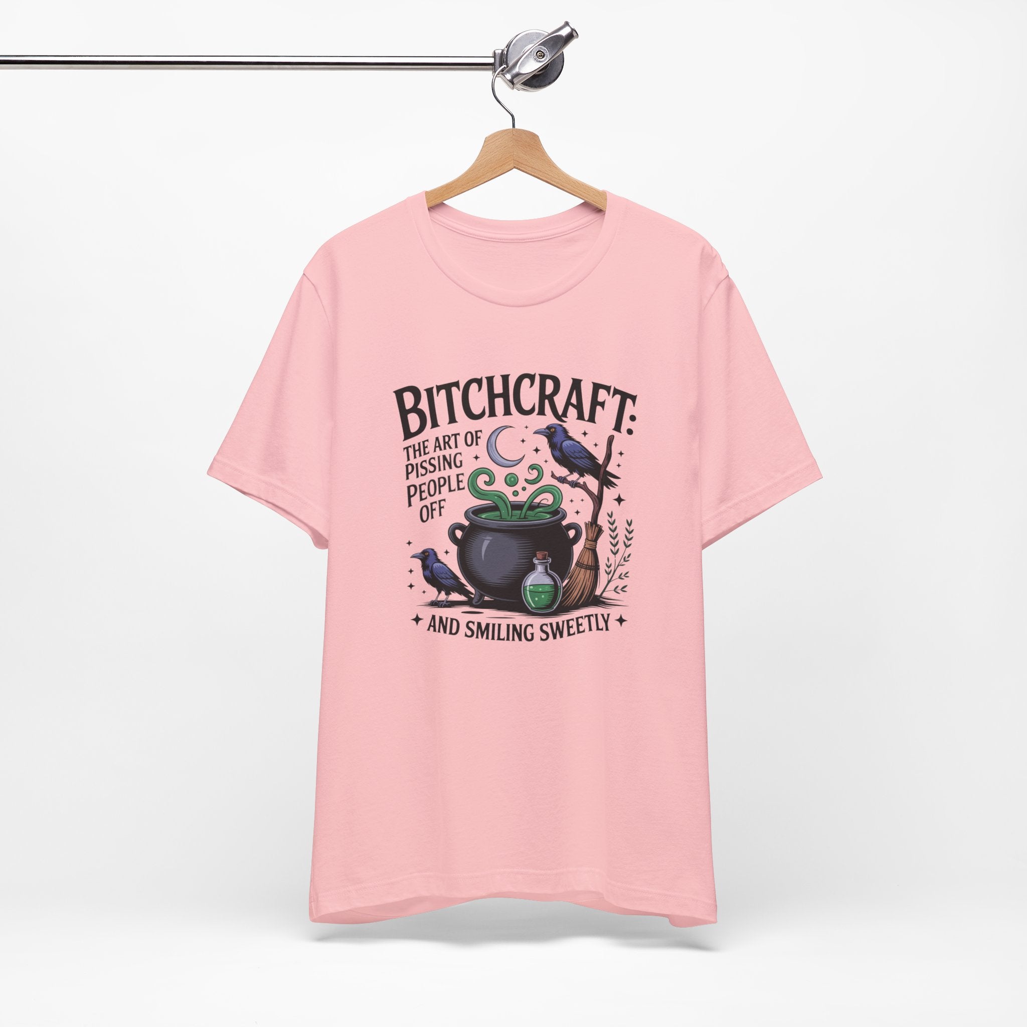 Bitchcraft Tee — "The Art of Pissing People Off and Smiling Sweetly" Witchy Graphic T‑Shirt